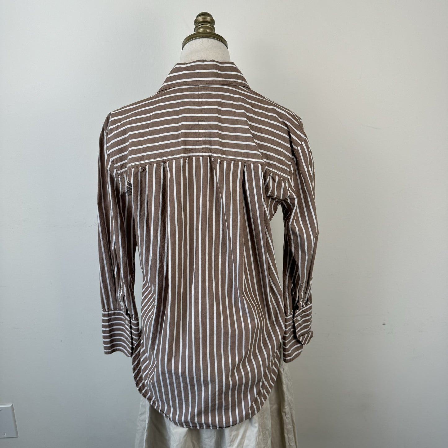 Brown Striped Button Up Top – view 7