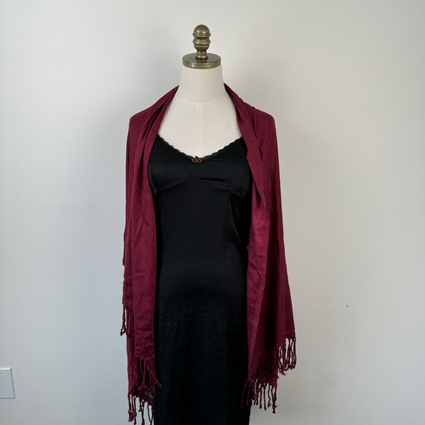 Cherry Red Pashmina Scarf – view 3