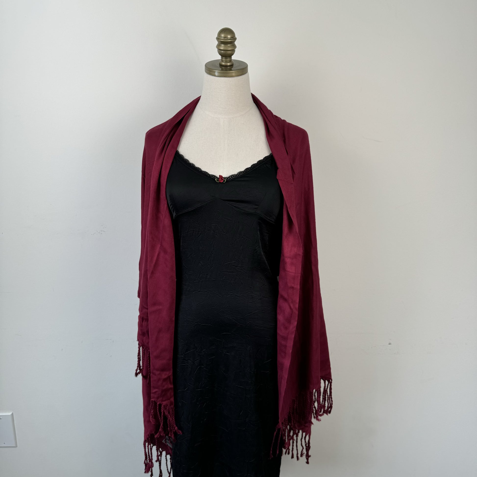 Cherry Red Pashmina Scarf – view 3
