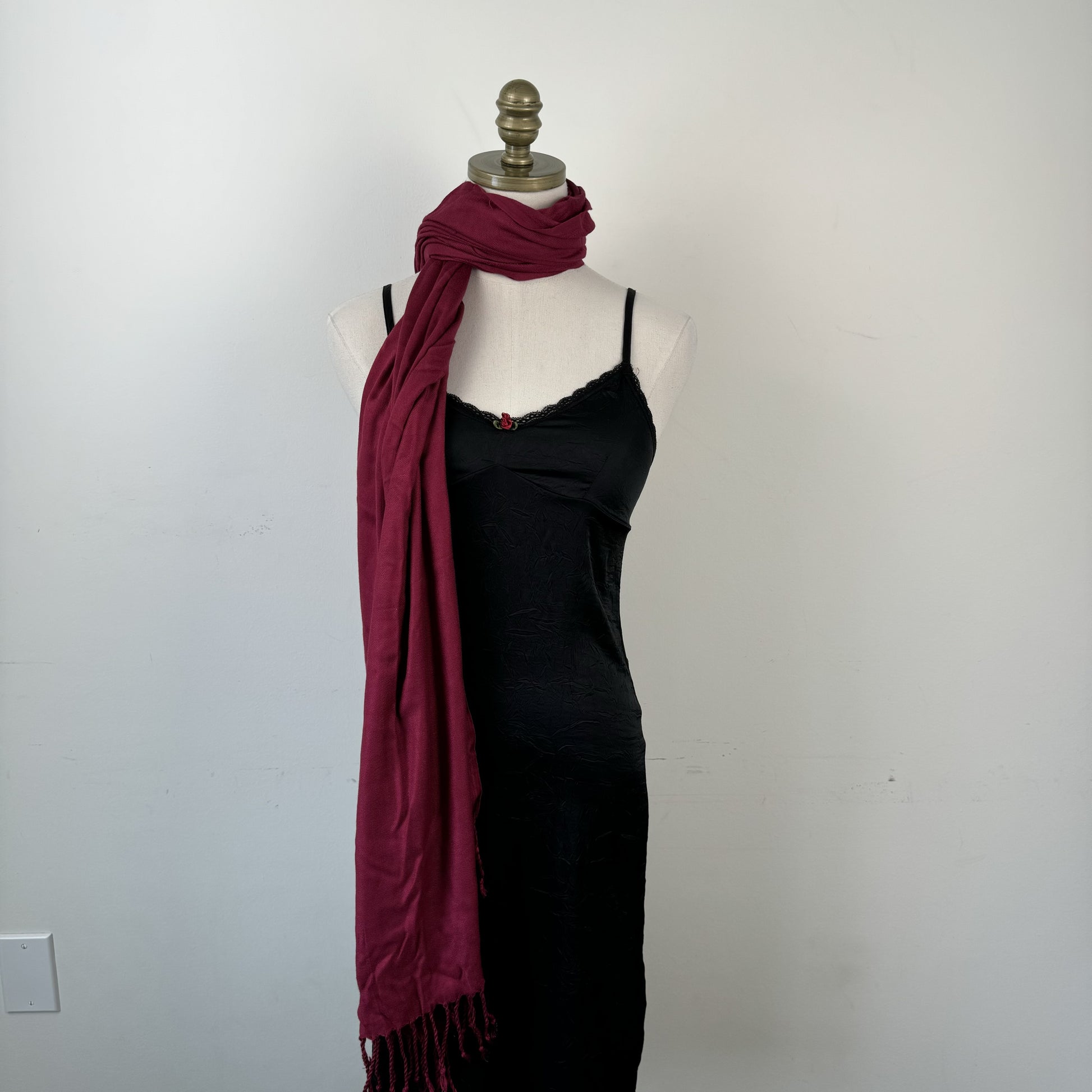 Cherry Red Pashmina Scarf – view 5