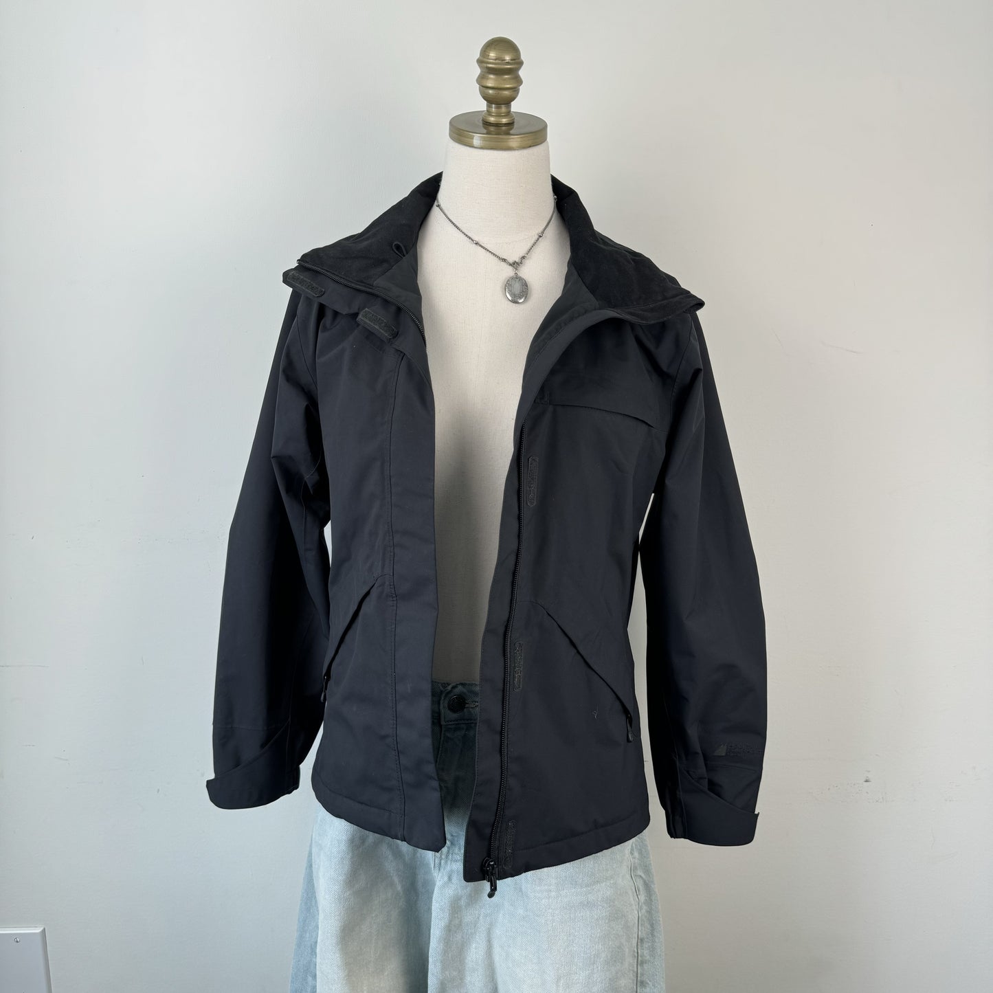 Black Funnel Neck Zip Up Jacket – view 2