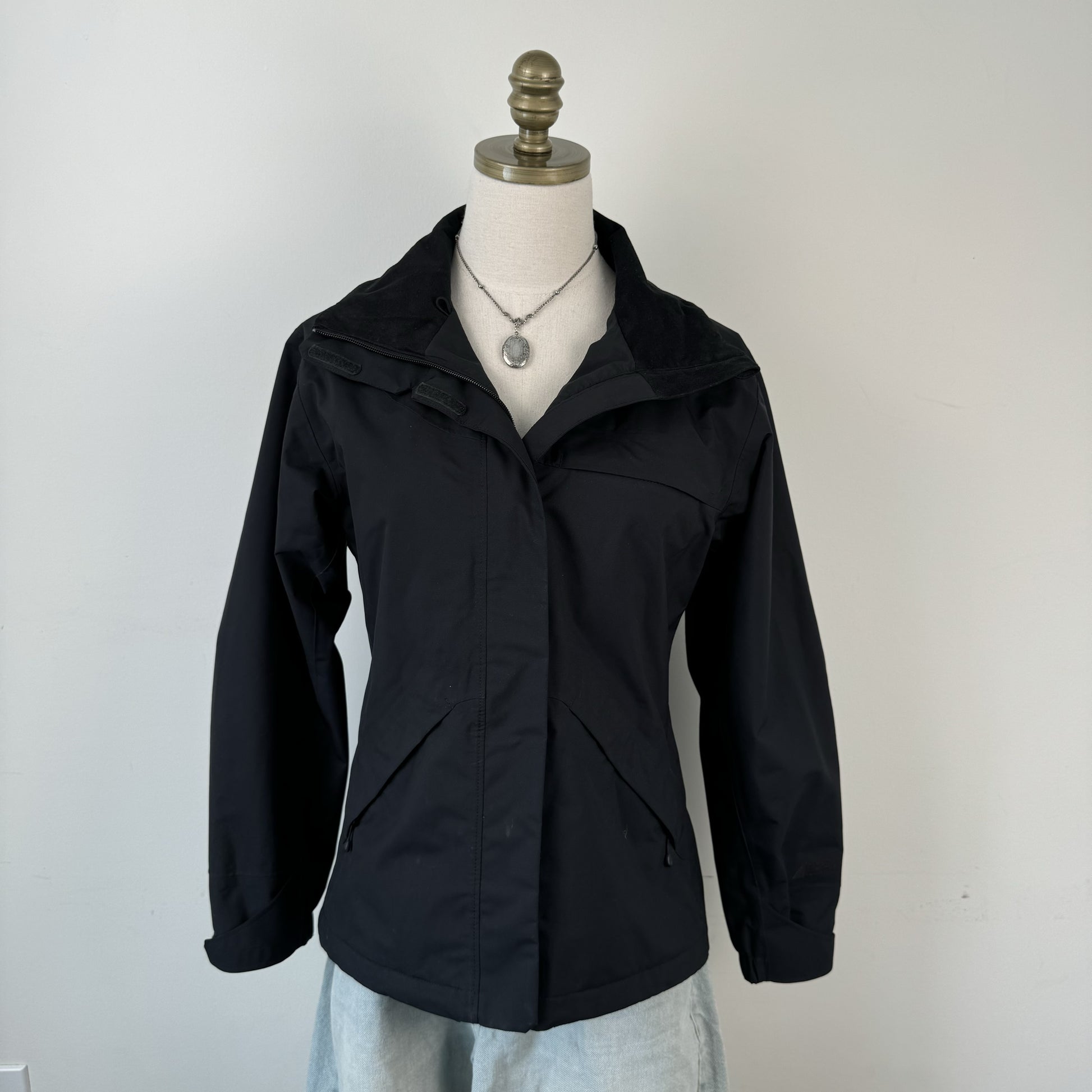 Black Funnel Neck Zip Up Jacket – view 3