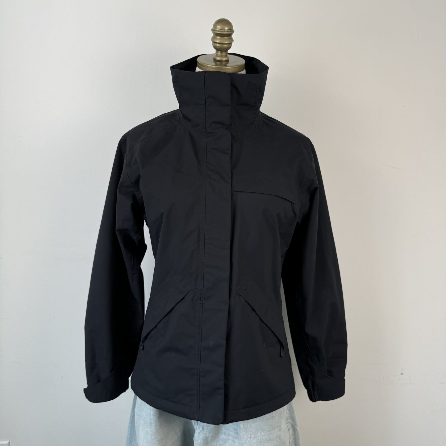 Black Funnel Neck Zip Up Jacket – view 1