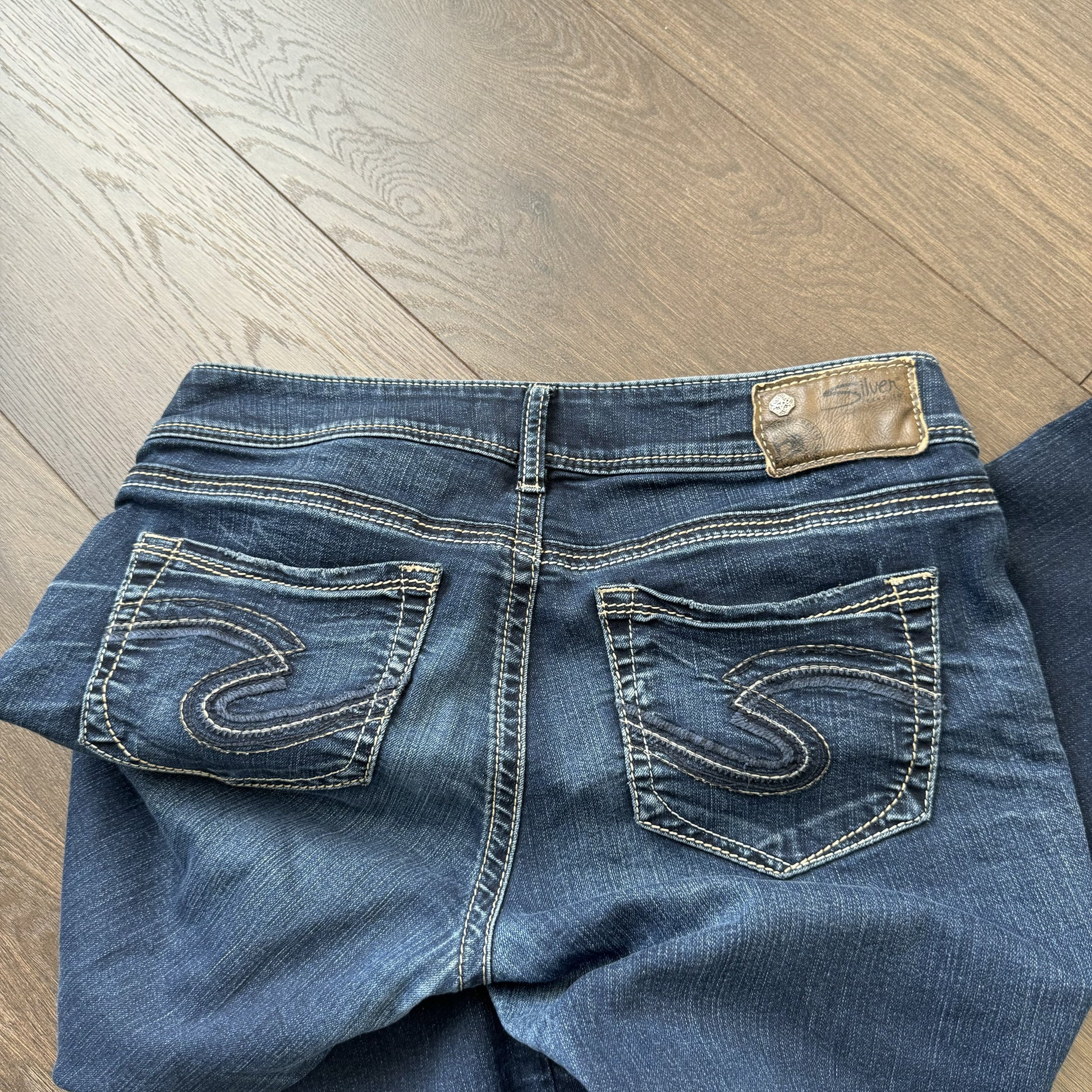 Silver Y2K Slim Straight Jeans – view 10