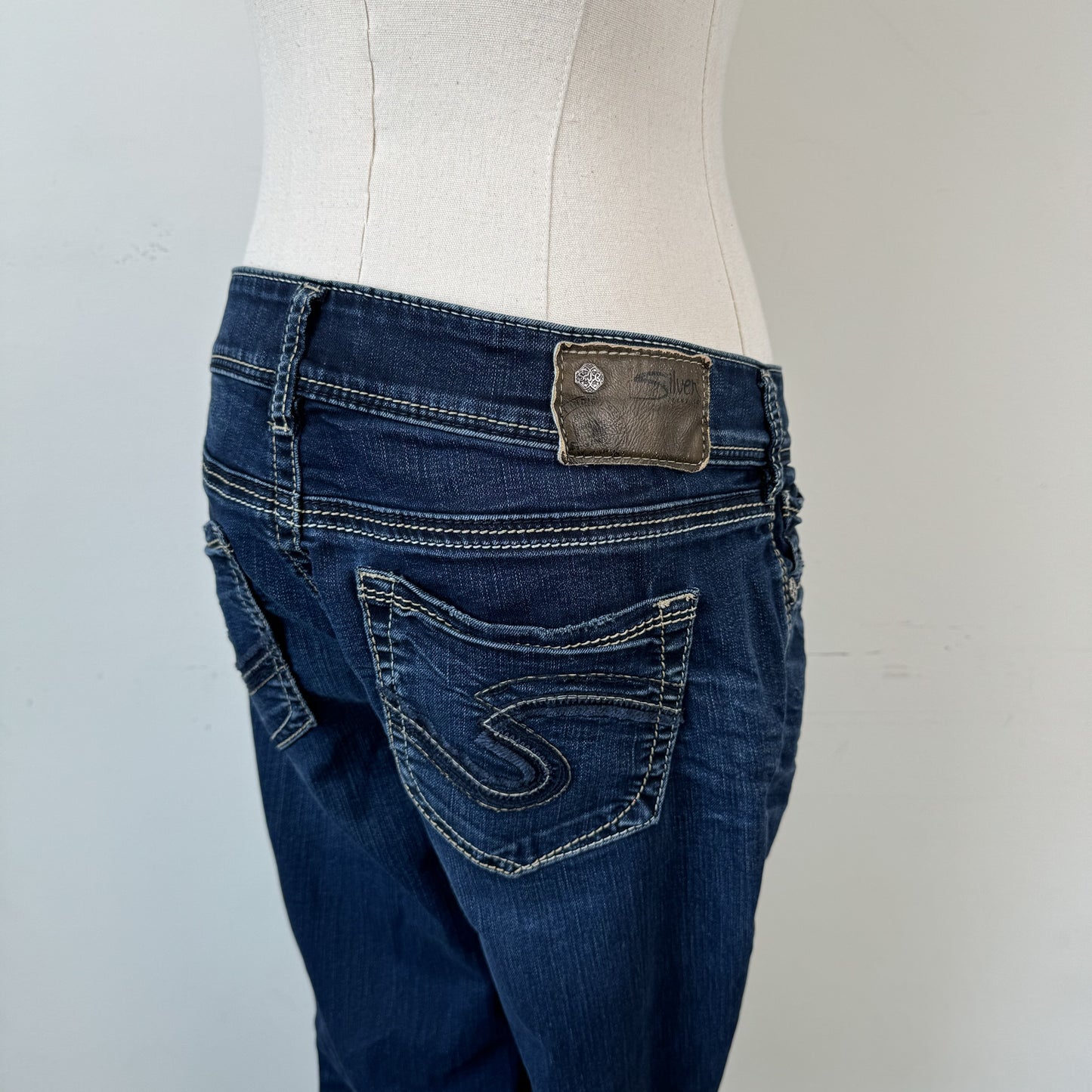 Silver Y2K Slim Straight Jeans – view 6