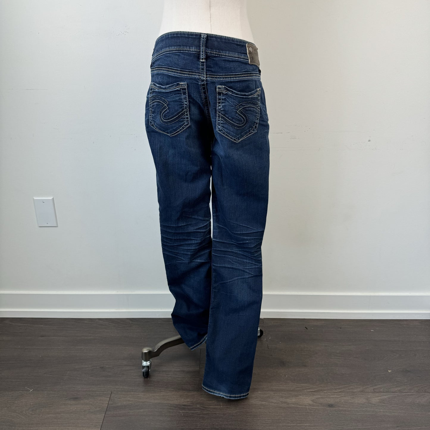 Silver Y2K Slim Straight Jeans – view 7