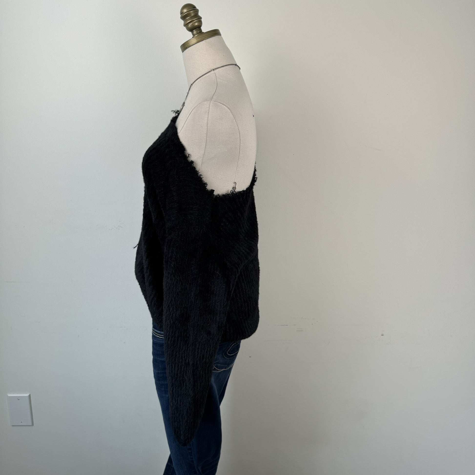 Off Shoulder Fuzzy Knit Sweater – view 4