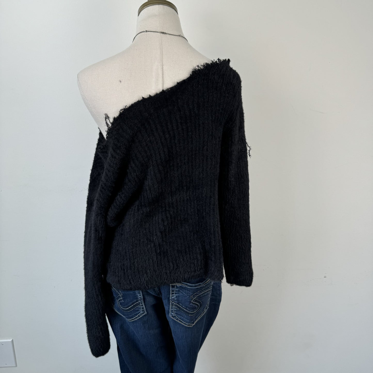 Off Shoulder Fuzzy Knit Sweater – view 5