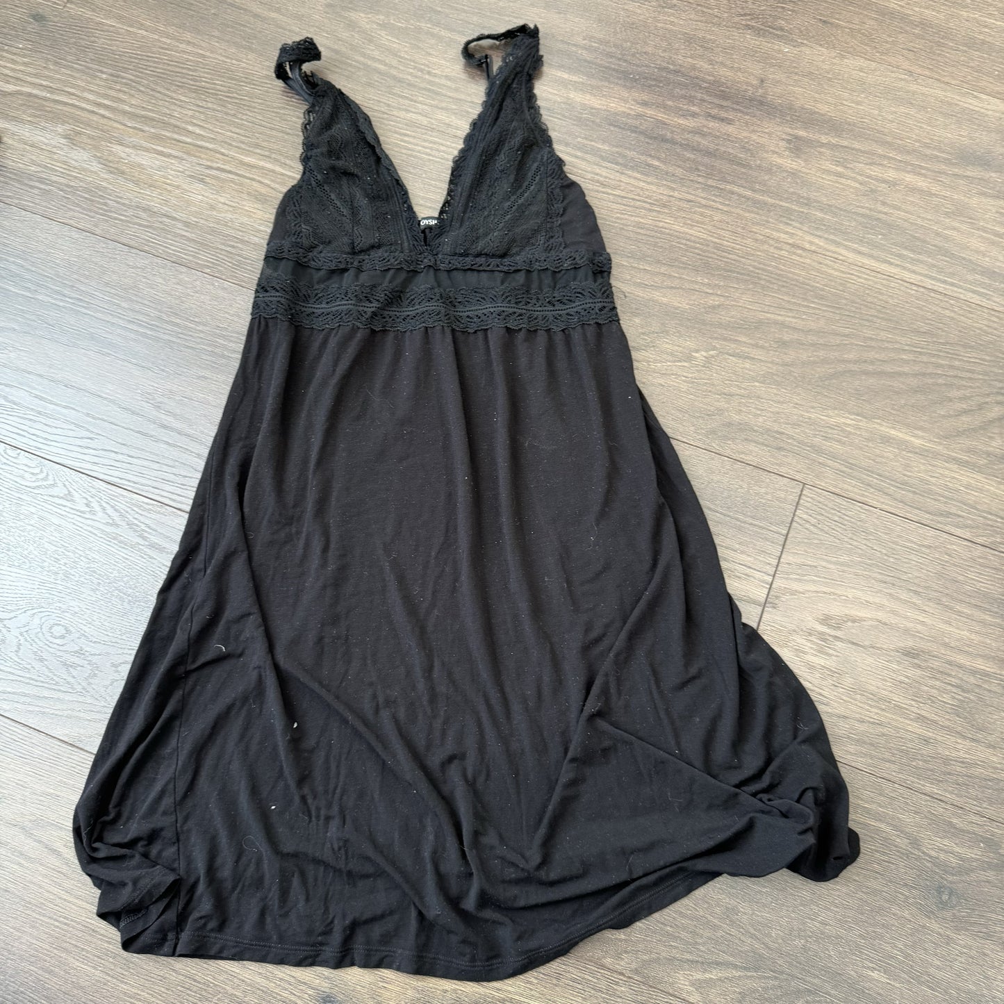 Black Babydoll Lace Trim Slip Dress – view 6