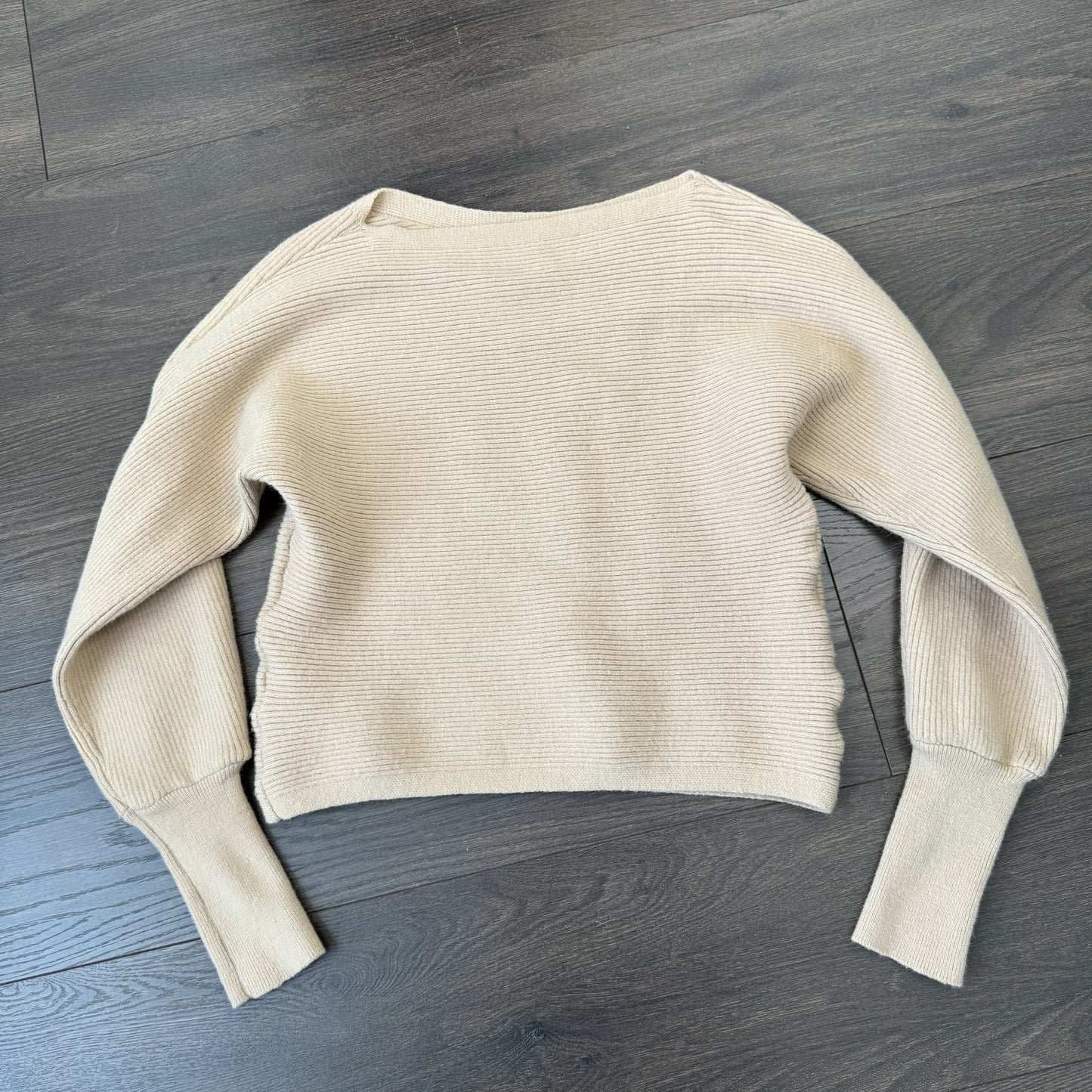 Camel Off Shoulder Dolman Sweater – view 8