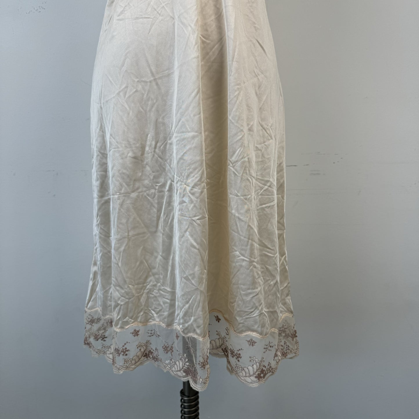 Cream Silk Satin Babydoll Slip Dress – view 4