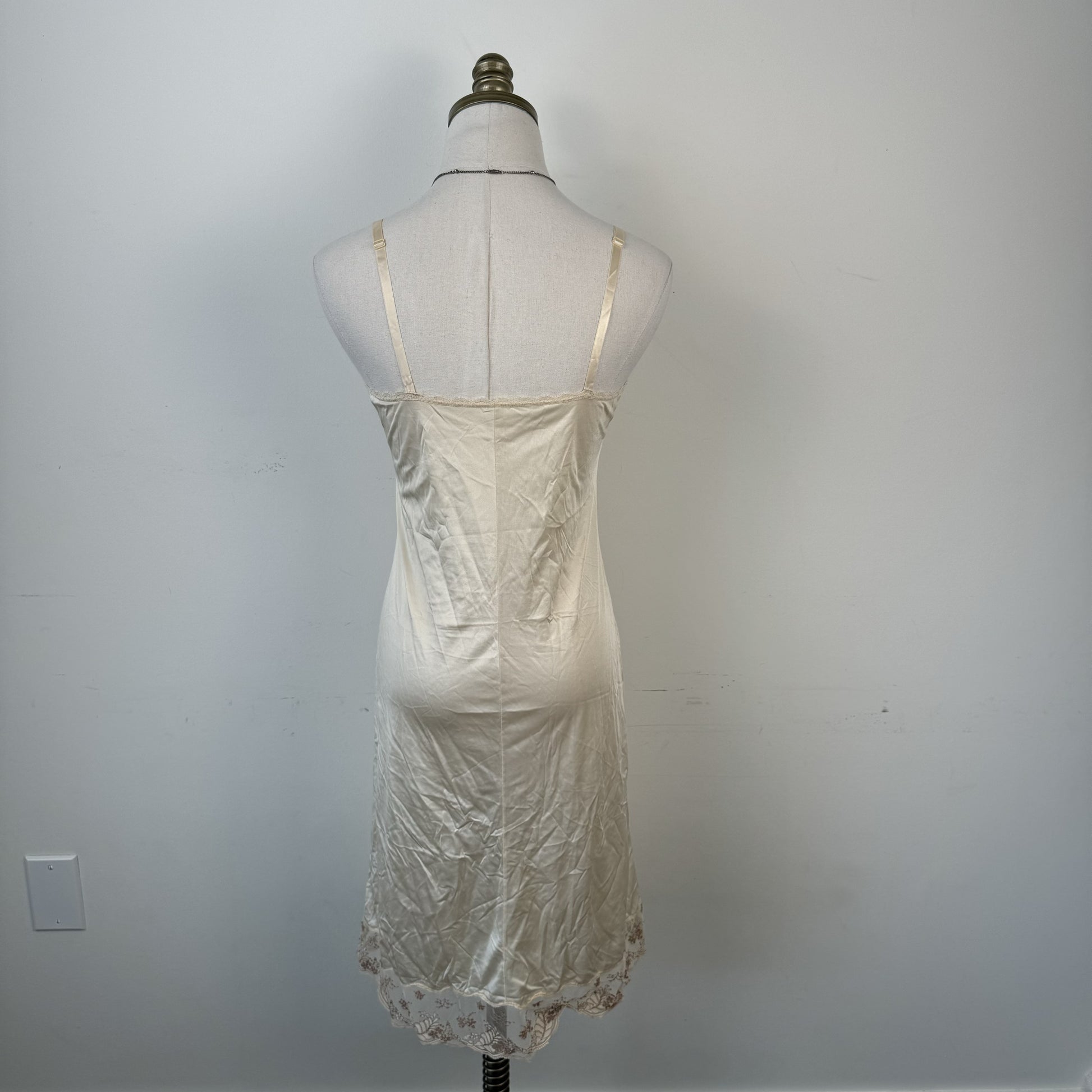Cream Silk Satin Babydoll Slip Dress – view 6