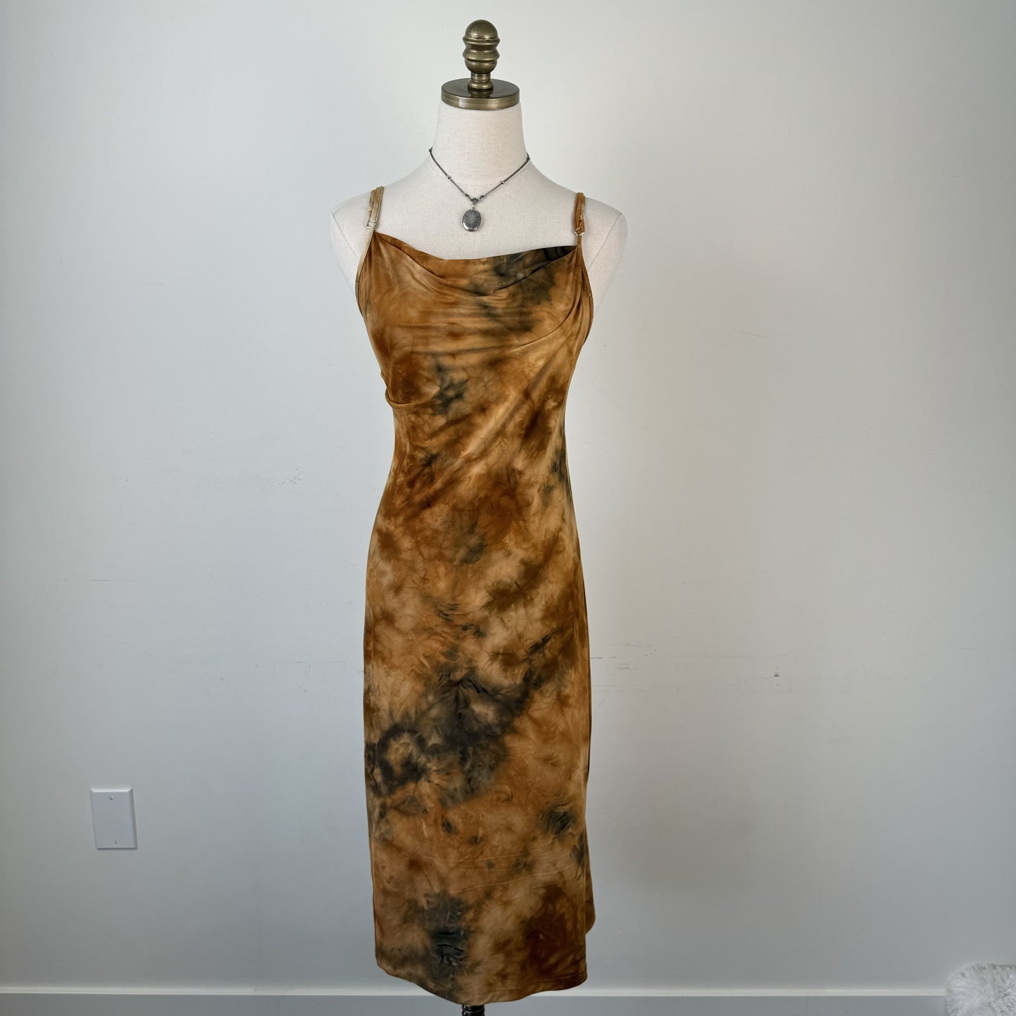 Bebe Muted Cowl Neck Bodycon Midi Dress – view 1