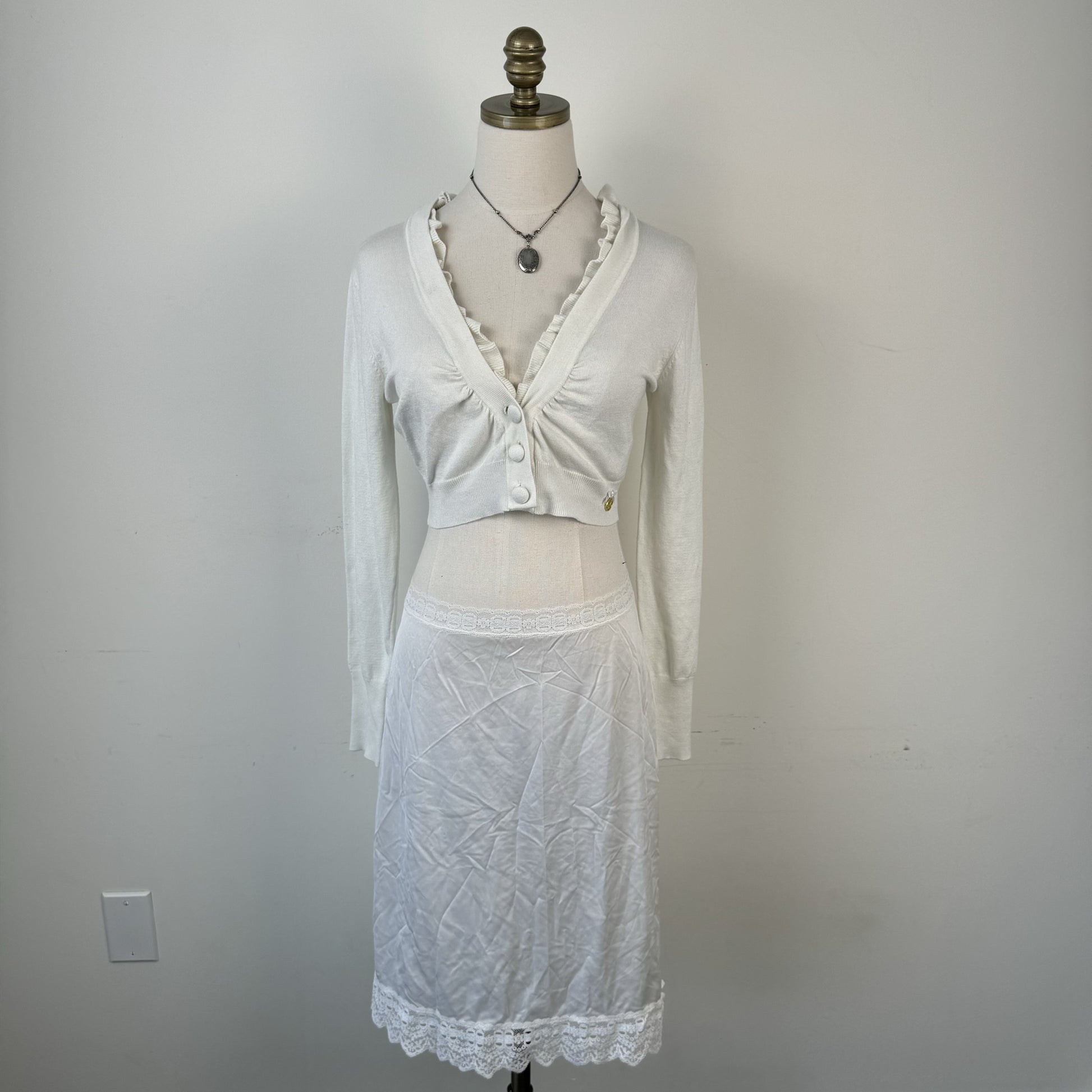 Morgan de Toi White Ruffled Bolero – view 2
