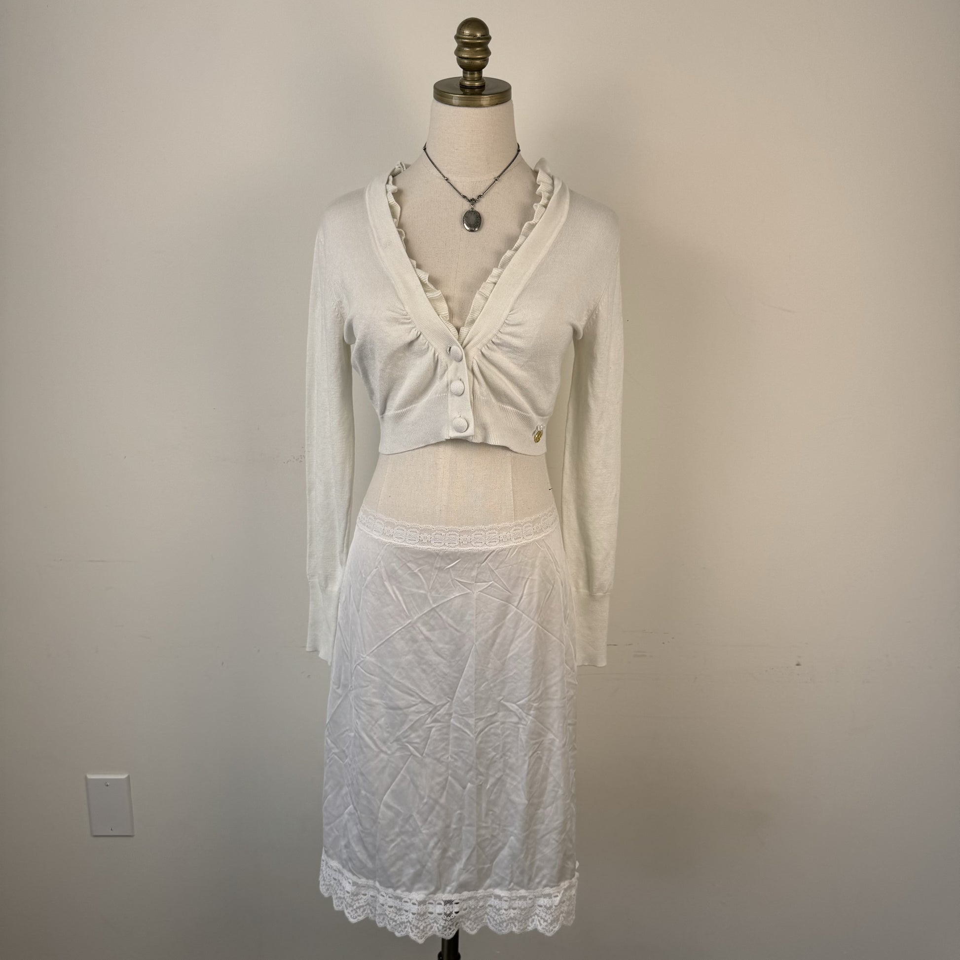Morgan de Toi White Ruffled Bolero – view 1