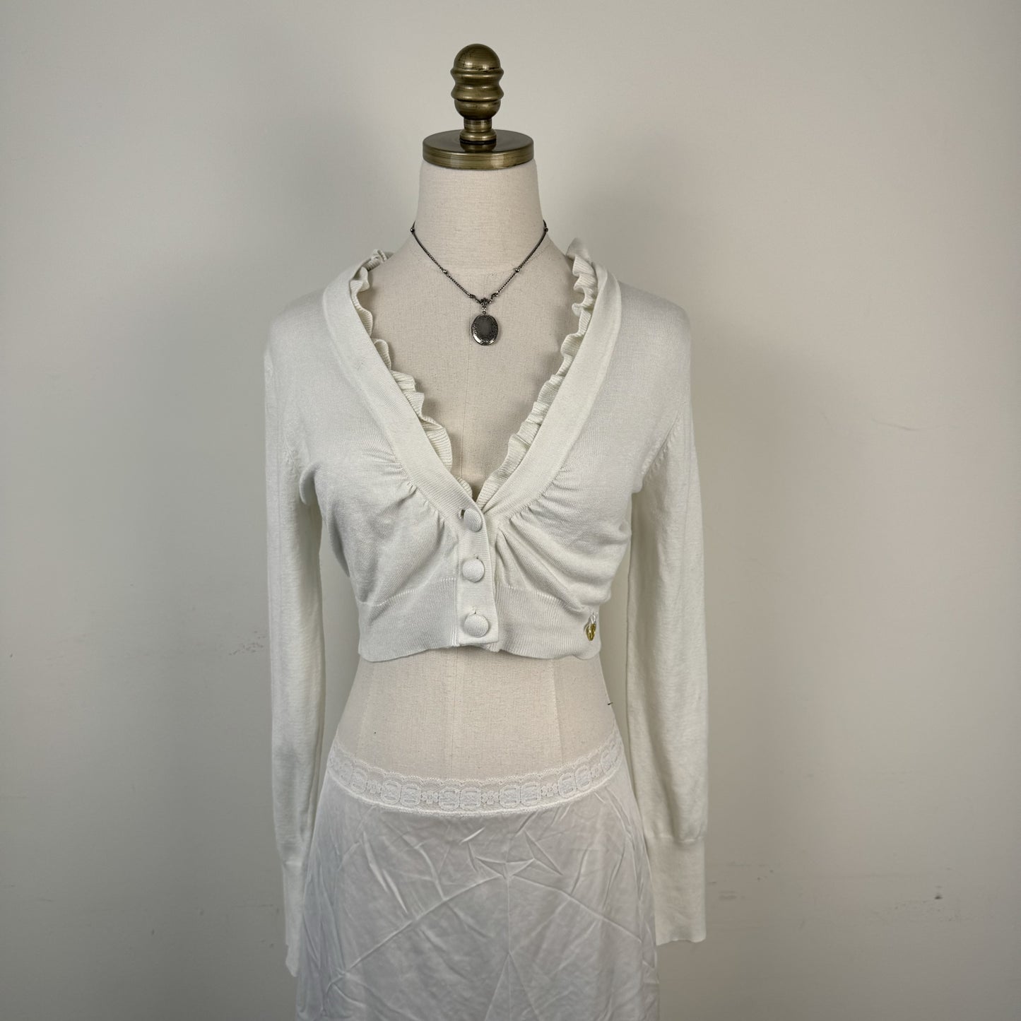 Morgan de Toi White Ruffled Bolero – view 3