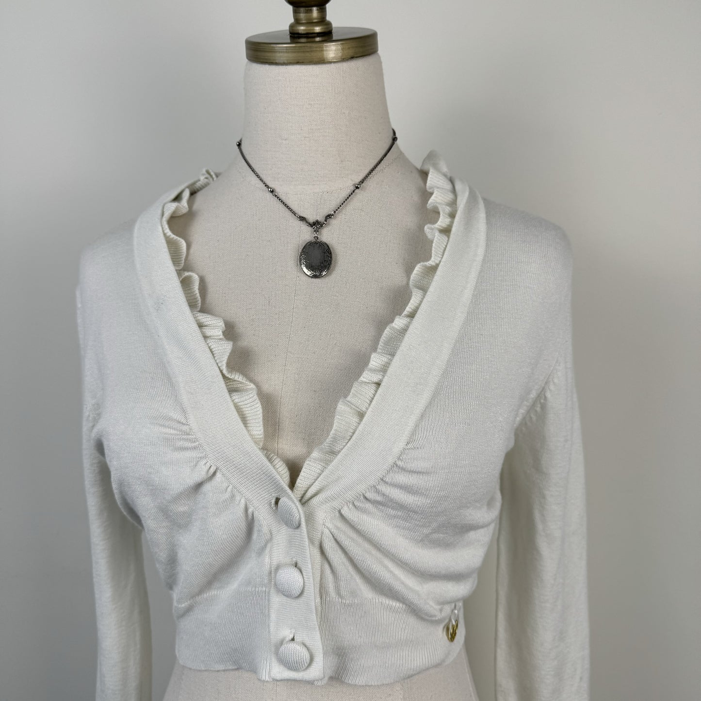Morgan de Toi White Ruffled Bolero – view 4