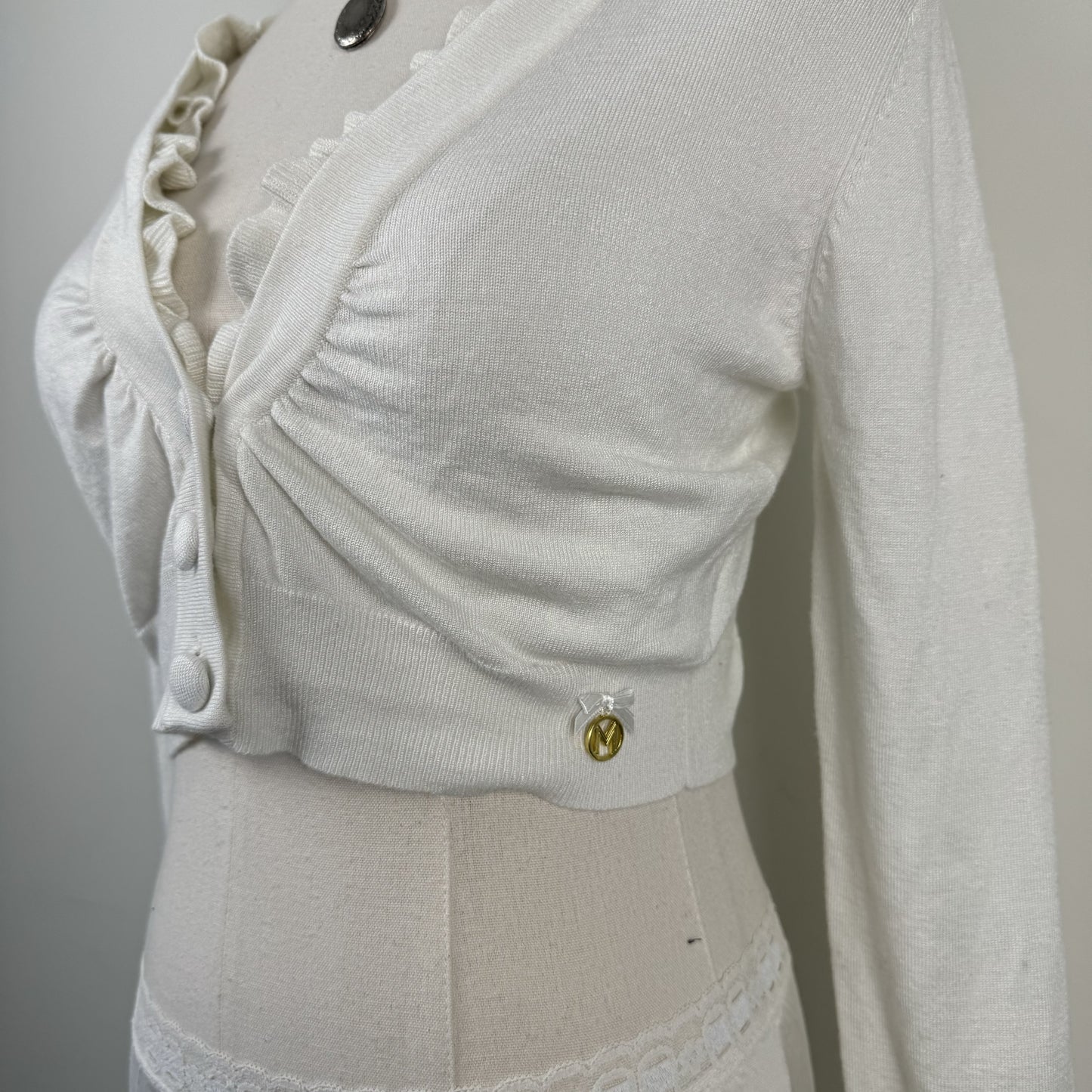 Morgan de Toi White Ruffled Bolero – view 5