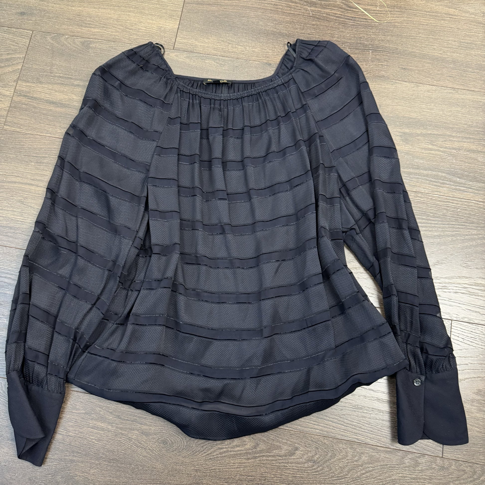 Black Chiffon Boat Neck Blouse – view 8