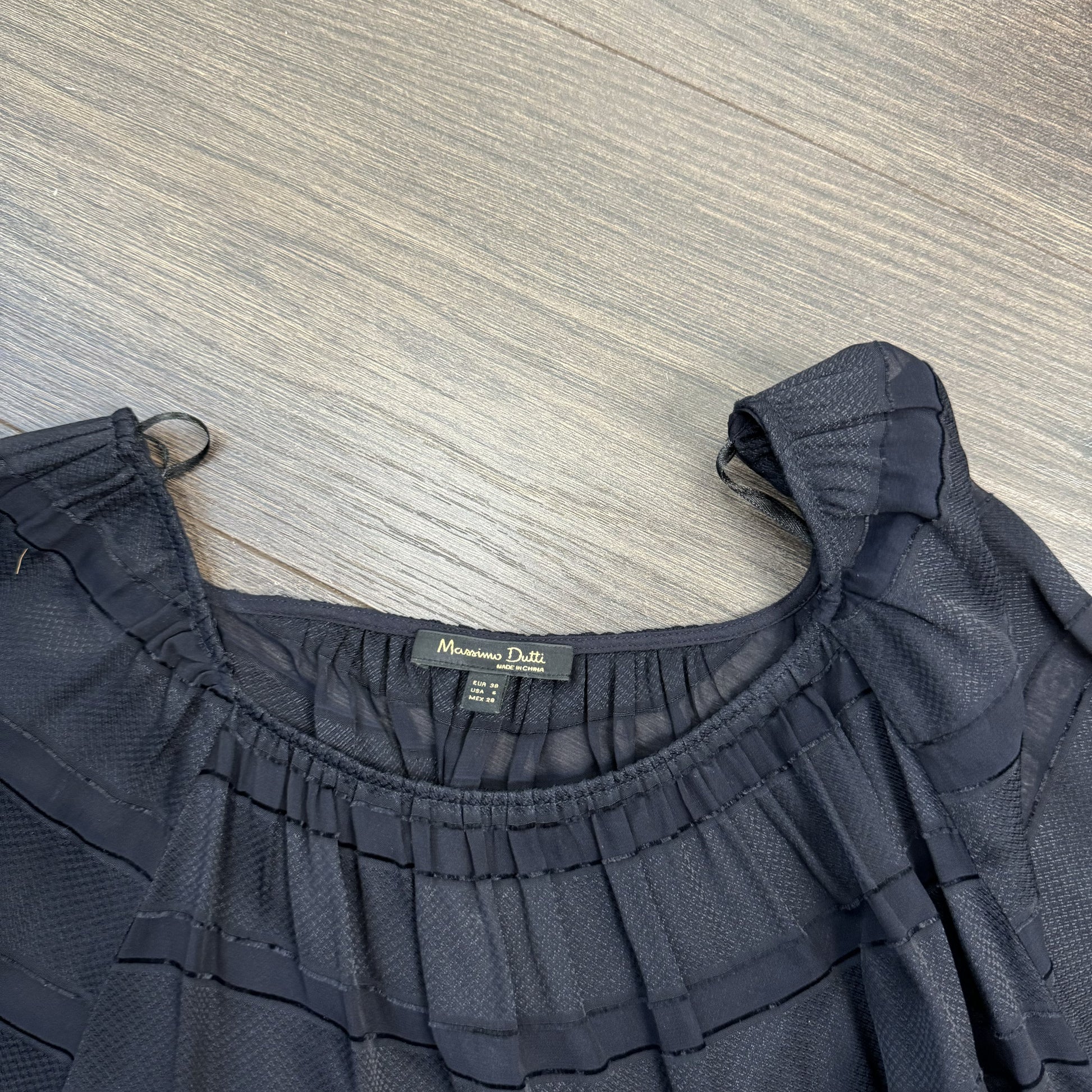 Black Chiffon Boat Neck Blouse – view 9