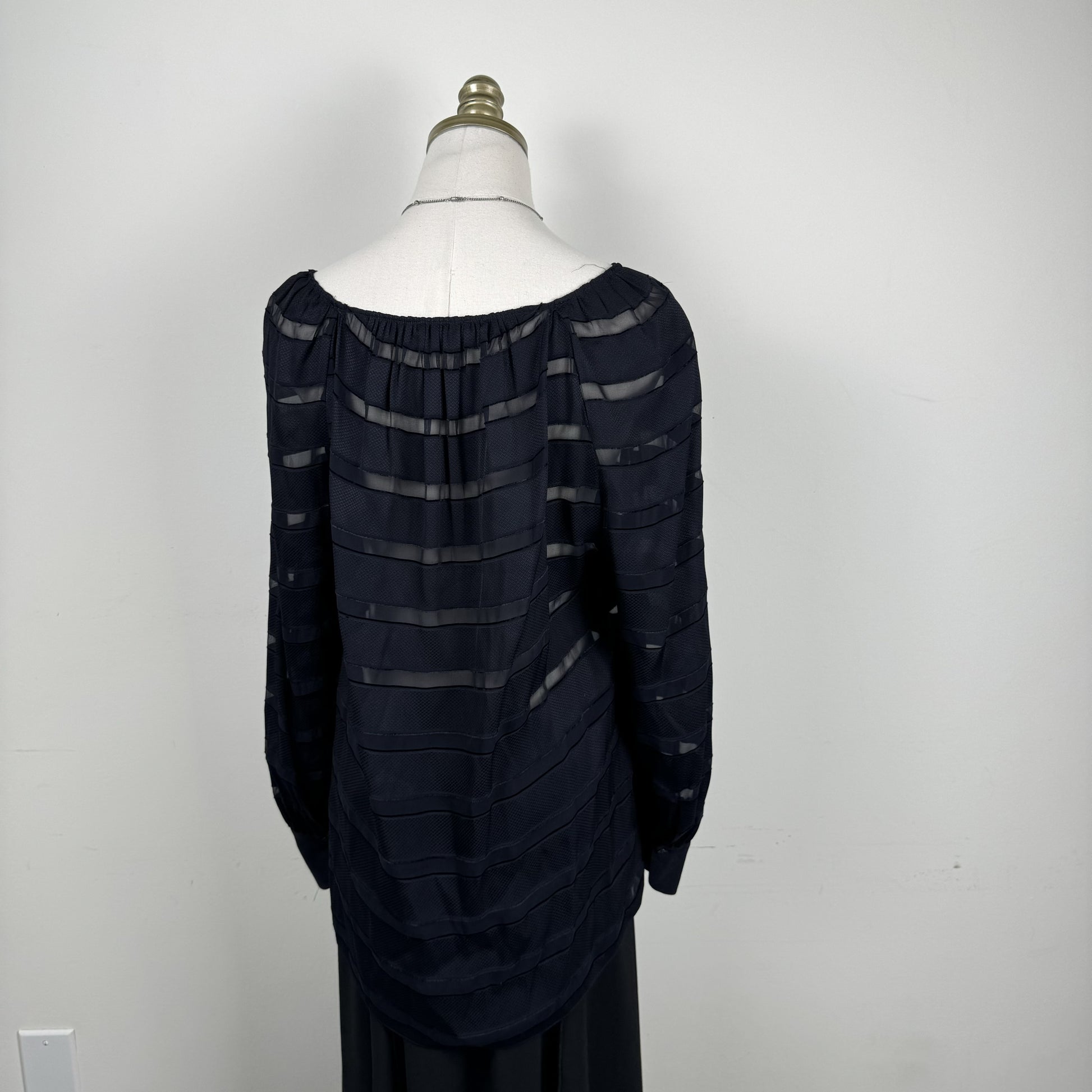 Black Chiffon Boat Neck Blouse – view 7