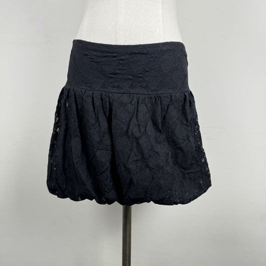Vintage Black Lace Mini Skirt – view 1