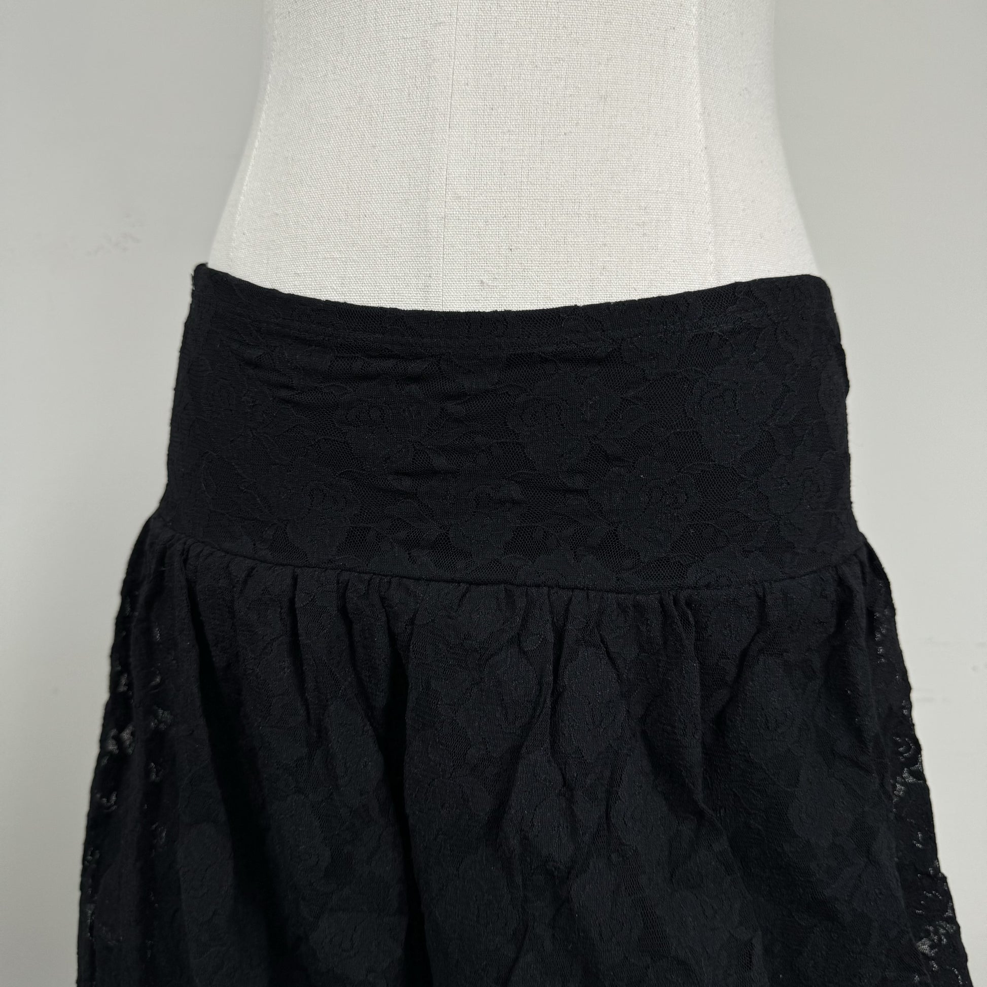 Vintage Black Lace Mini Skirt – view 4