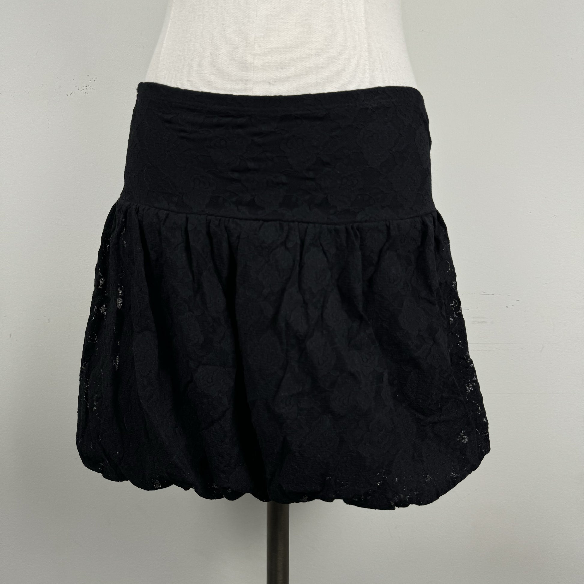 Vintage Black Lace Mini Skirt – view 5