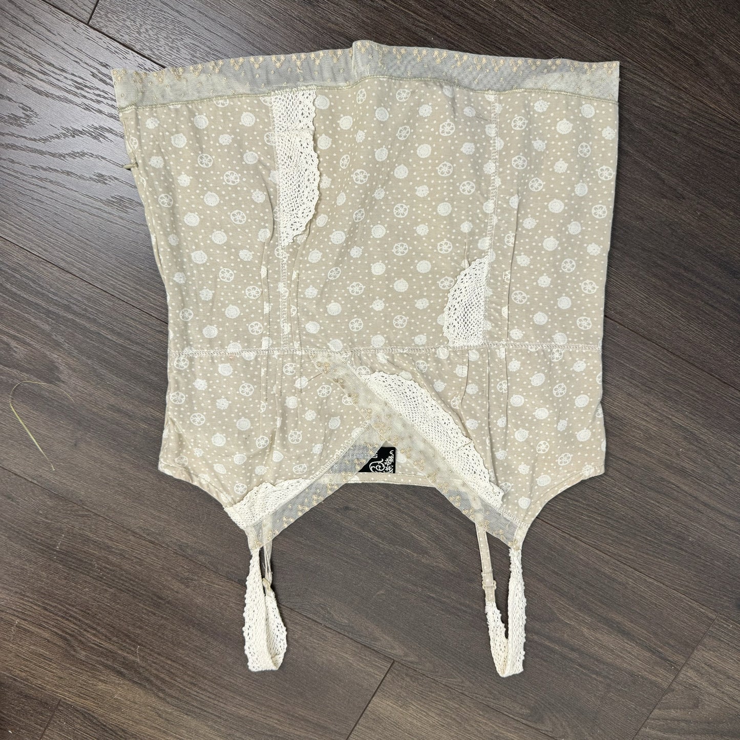 Beige Linen Crochet Mesh Babydoll Cami – view 9