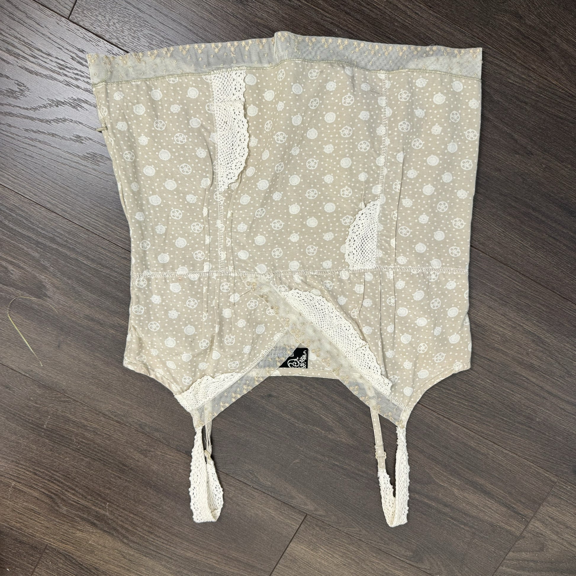 Beige Linen Crochet Mesh Babydoll Cami – view 9