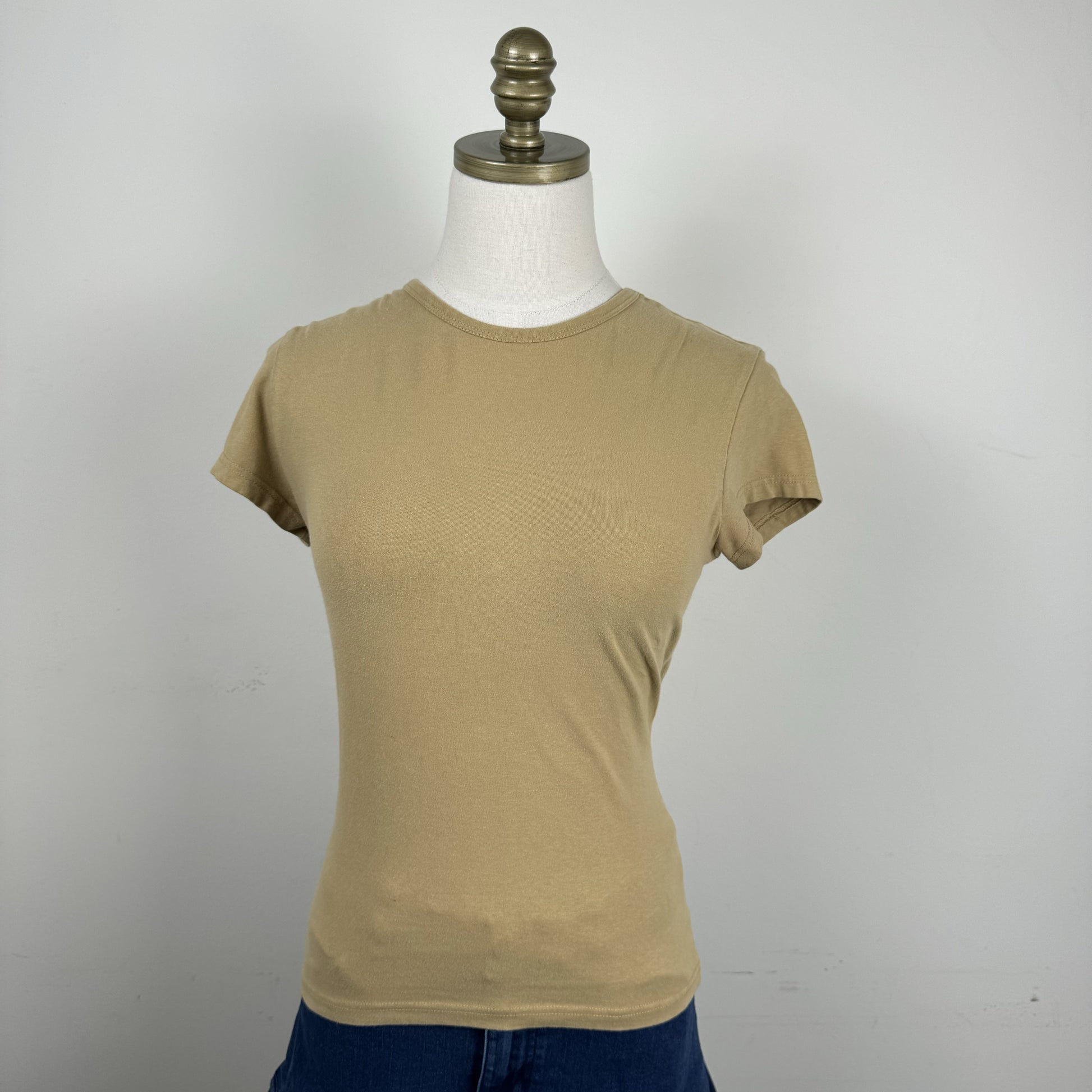 Vintage Camel High Neck Short Sleeve Top – view 1