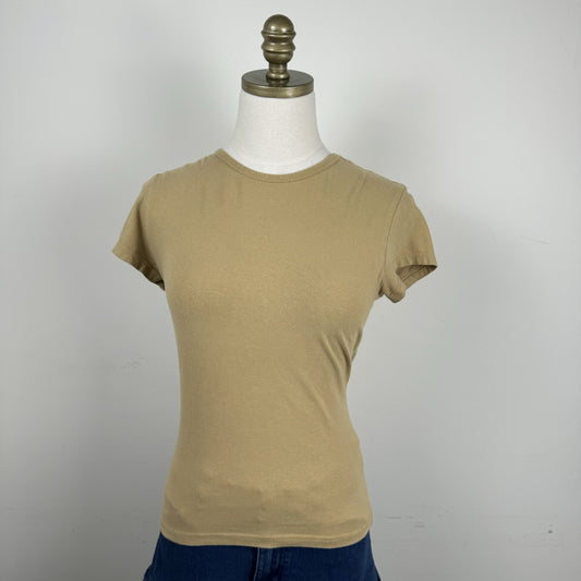 Vintage Camel High Neck Short Sleeve Top – view 1
