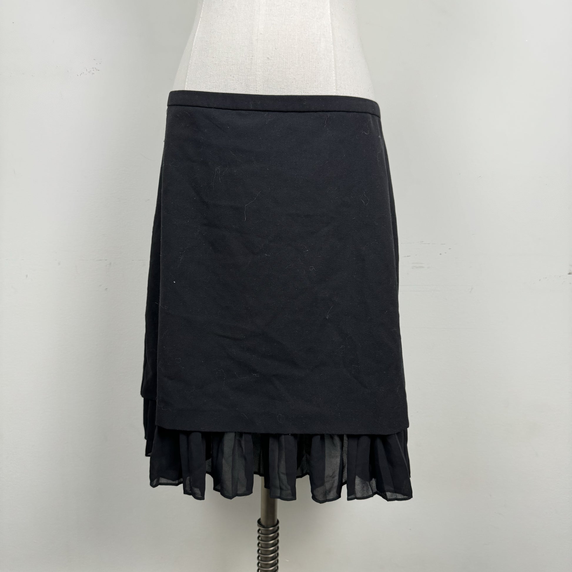 Black Chiffon Ruffled Hem Midi Skirt – view 2