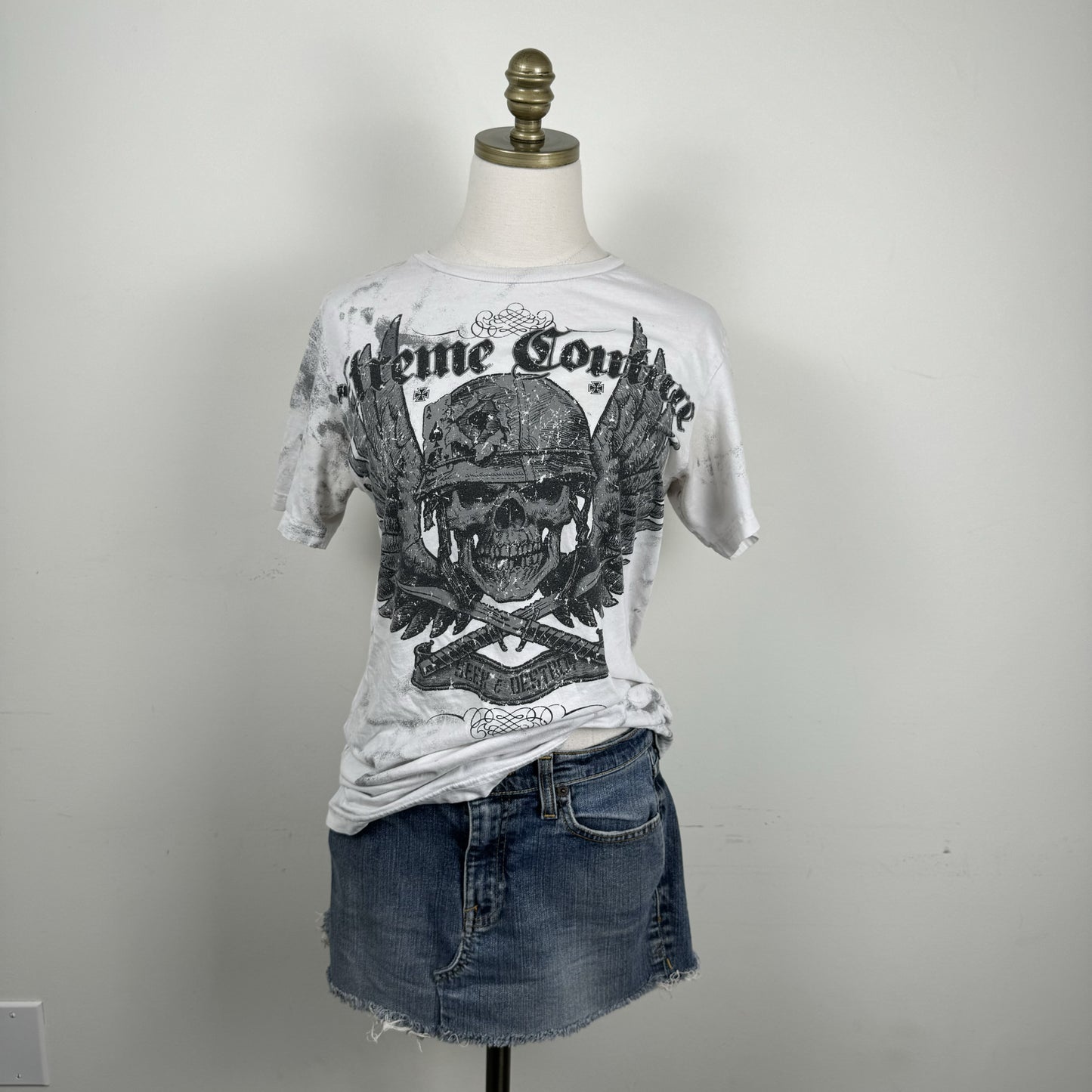 Xtreme Couture Y2K White Skull Graphic Tee – view 3