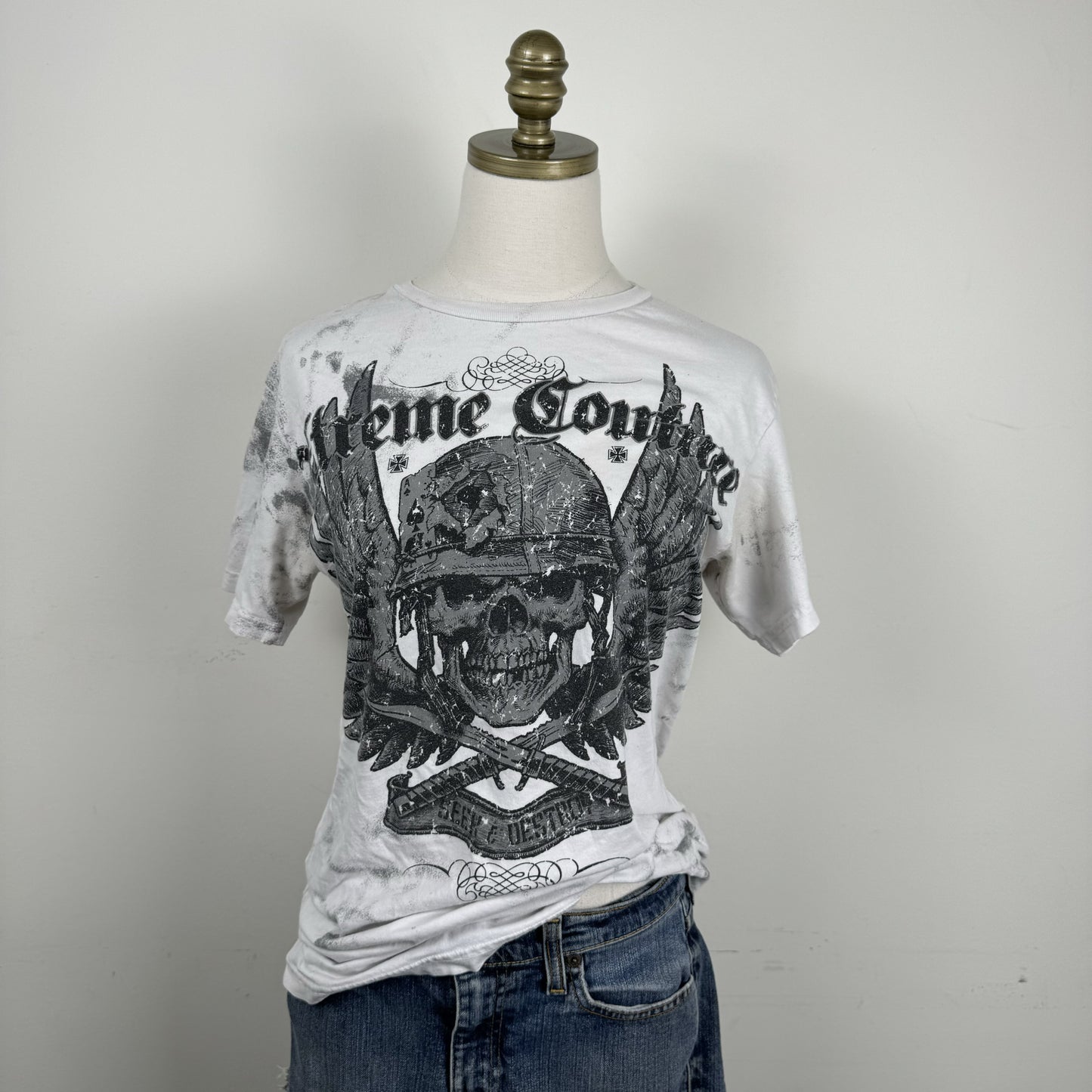 Xtreme Couture Y2K White Skull Graphic Tee – view 4