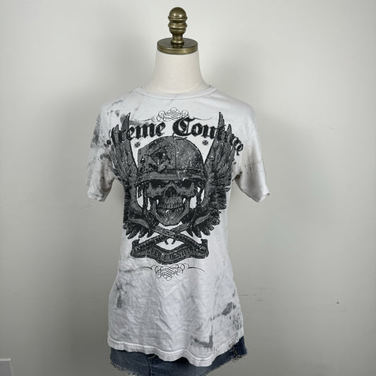 Xtreme Couture Y2K White Skull Graphic Tee – view 1