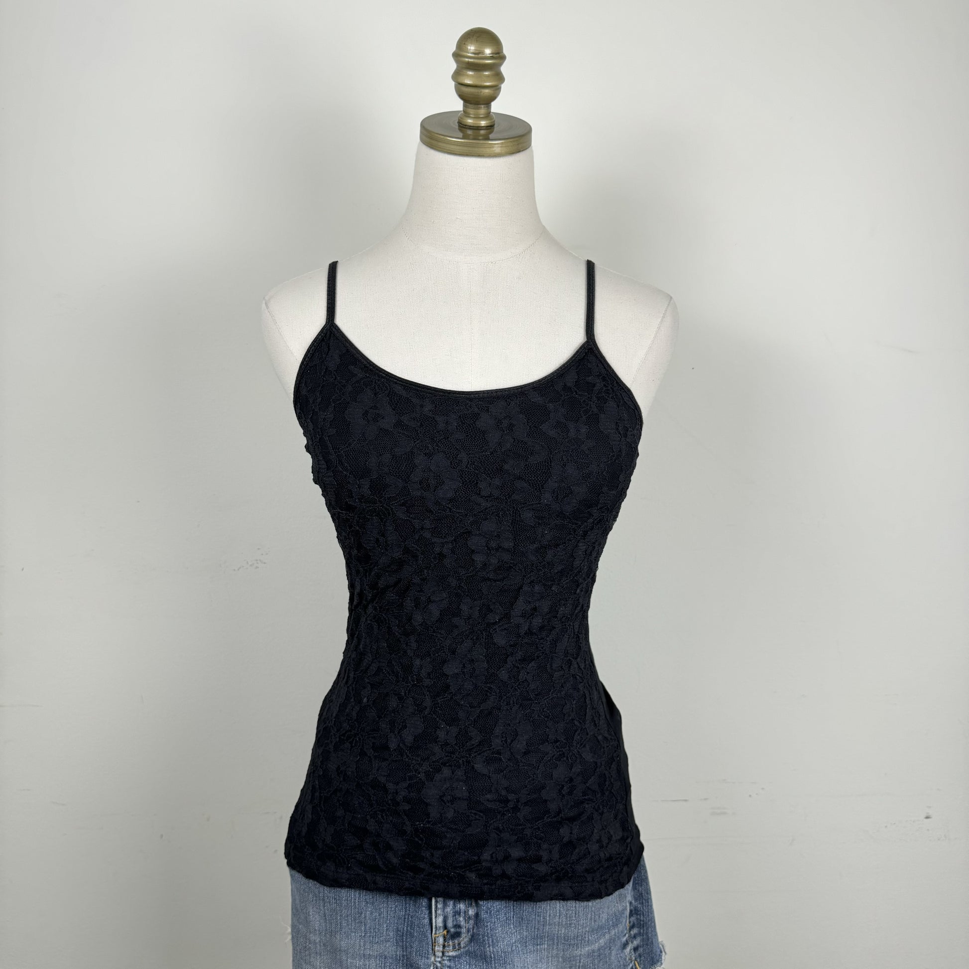 Vintage Black Lace Fitted Cami – view 2