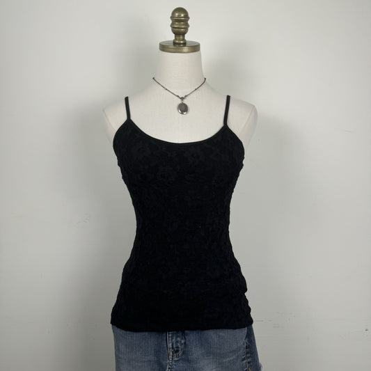 Vintage Black Lace Fitted Cami – view 1