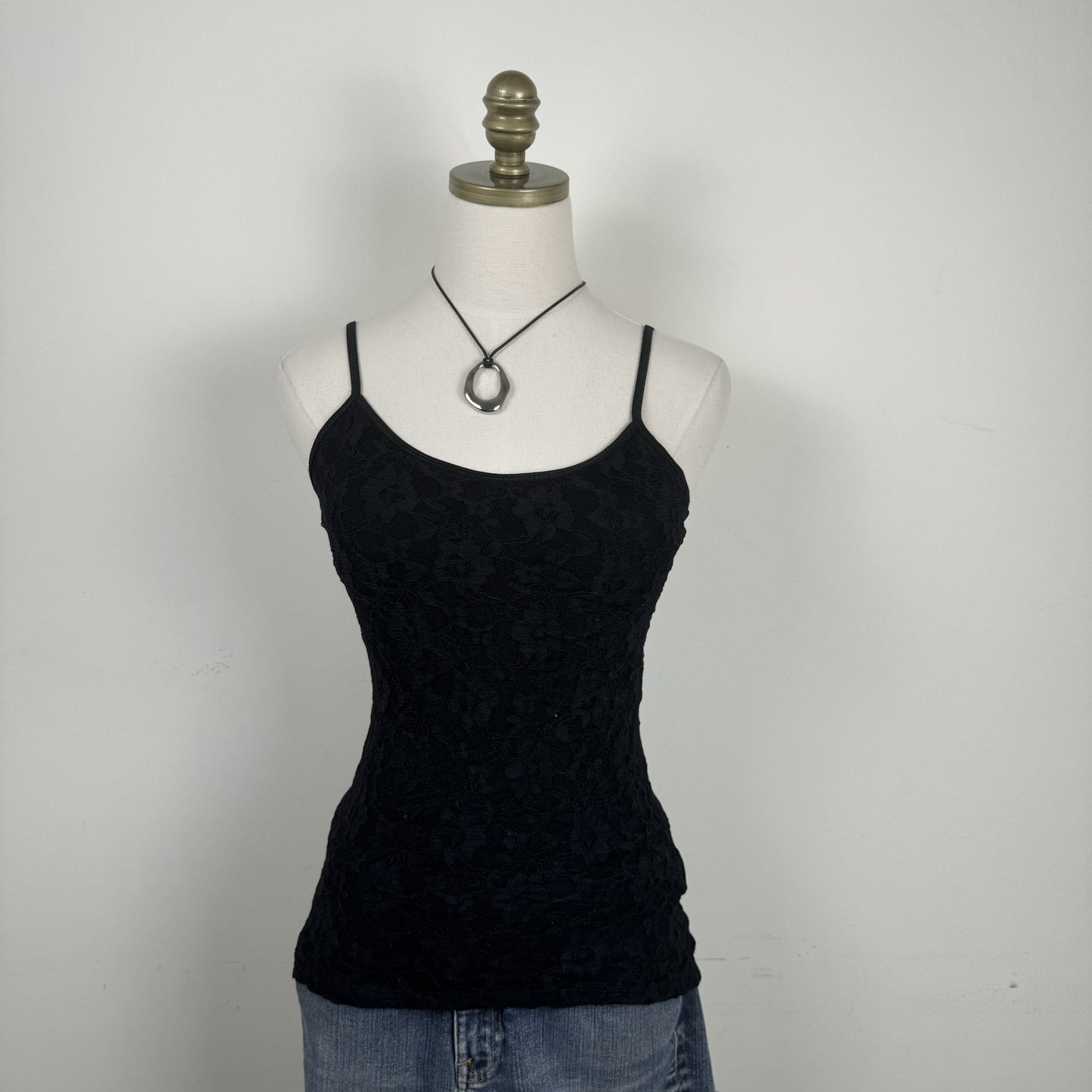 Vintage Black Lace Fitted Cami – view 6