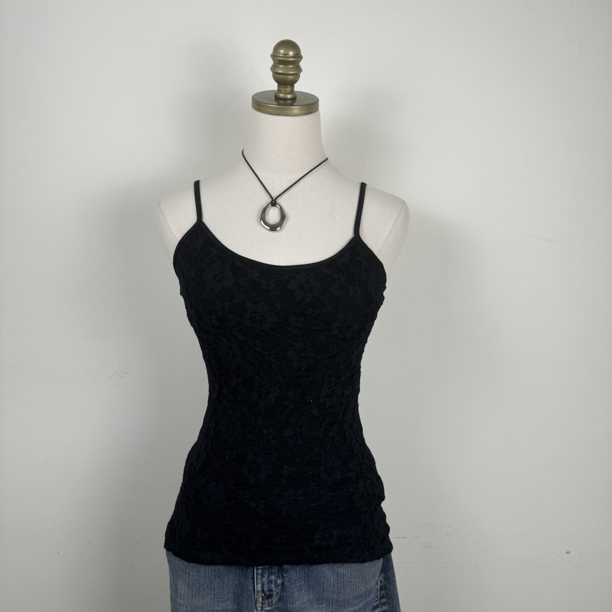 Vintage Black Lace Fitted Cami – view 6