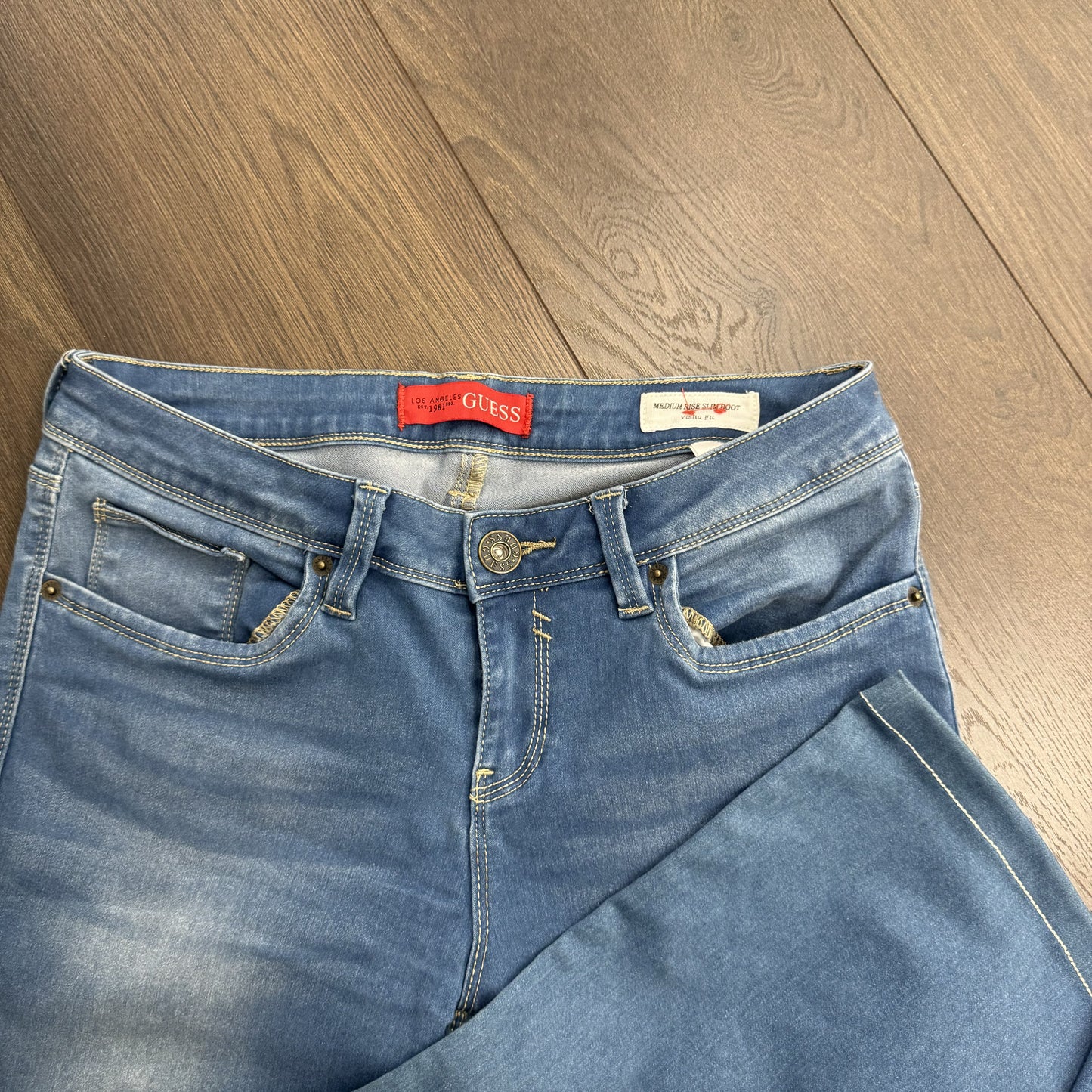 Guess Light Wash Slim Bootcut Jeans – view 8