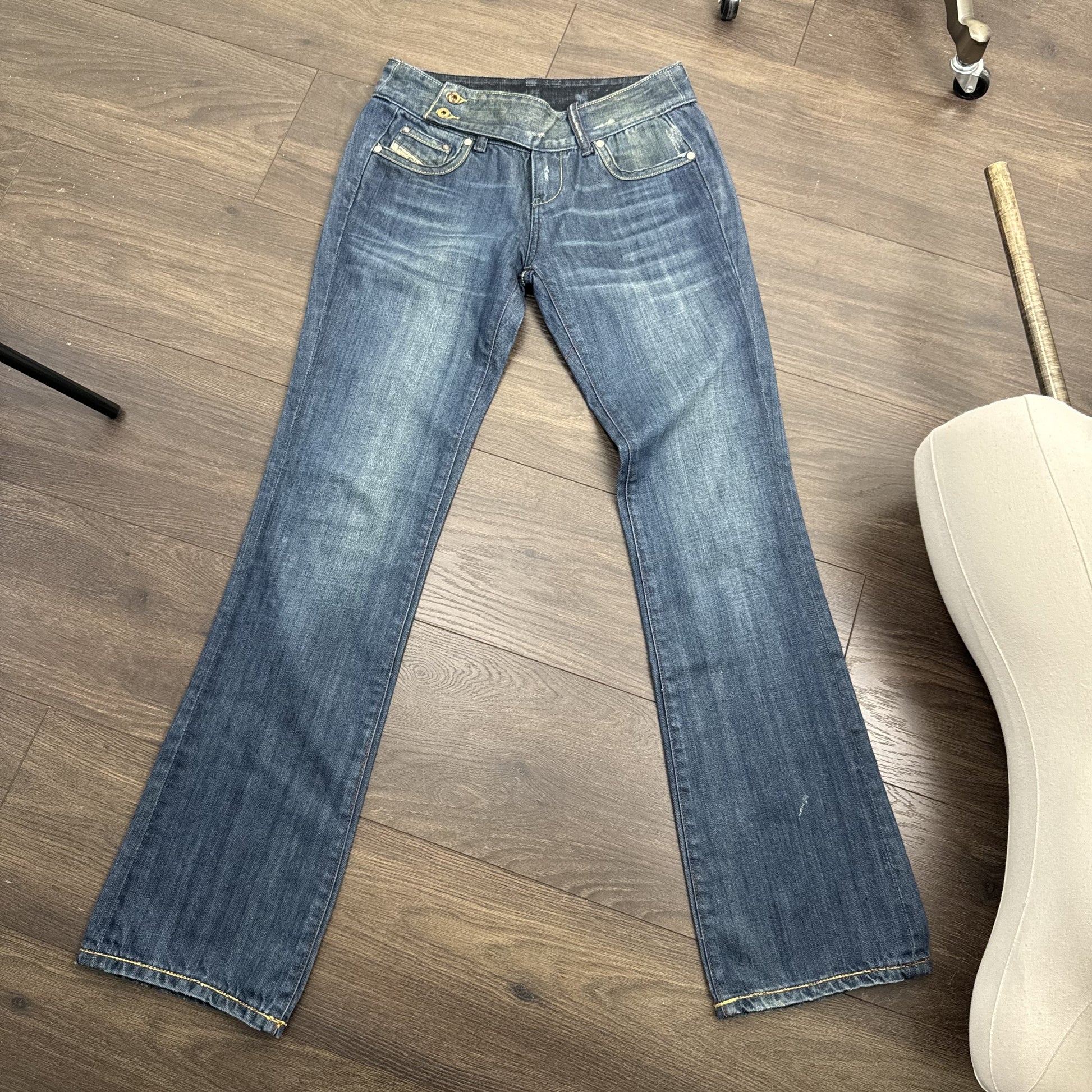 Diesel Faded Mud Blue Low Rise Bootcut Jeans – view 6