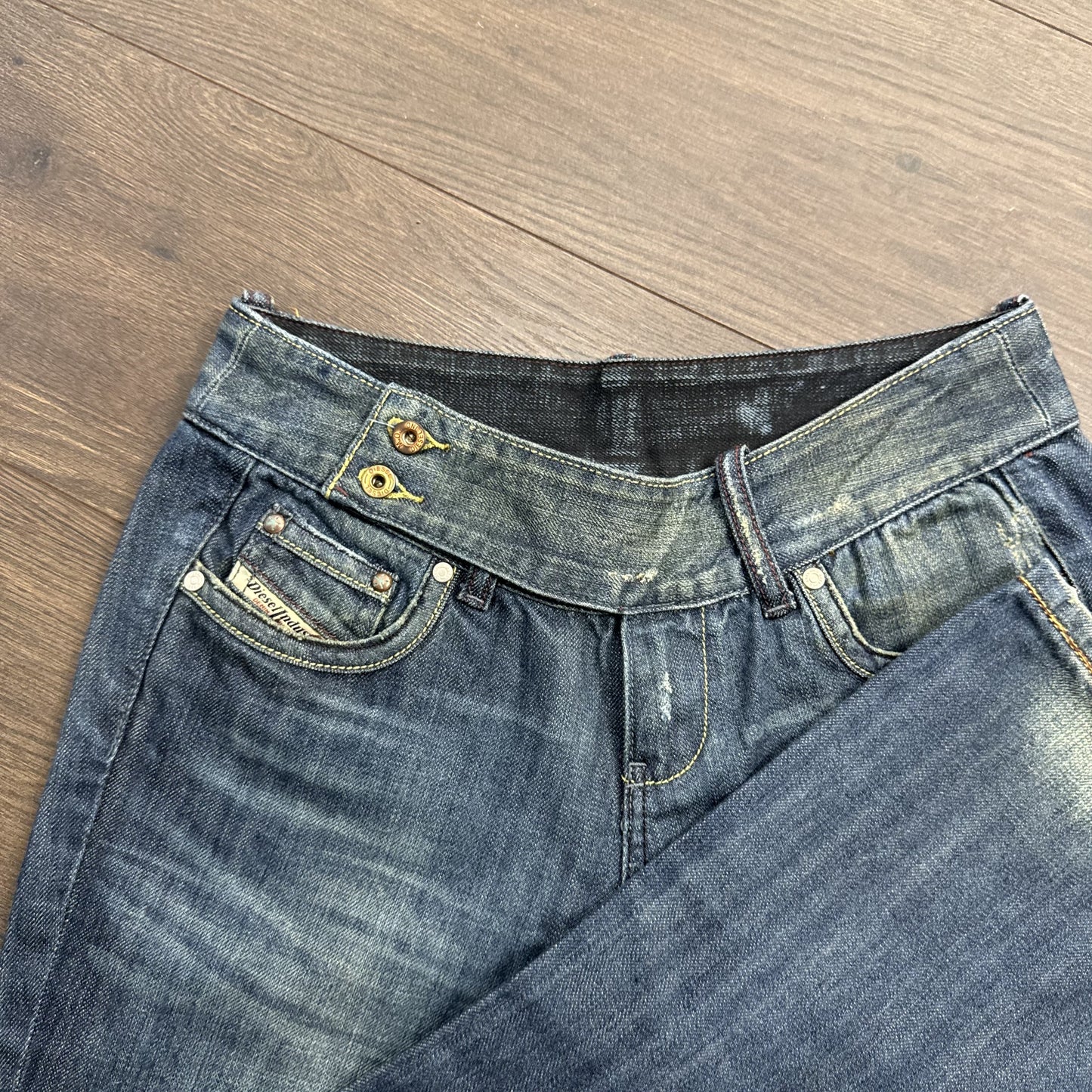 Diesel Faded Mud Blue Low Rise Bootcut Jeans – view 7