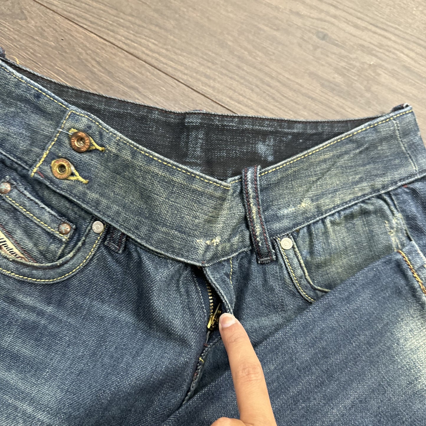 Diesel Faded Mud Blue Low Rise Bootcut Jeans – view 8