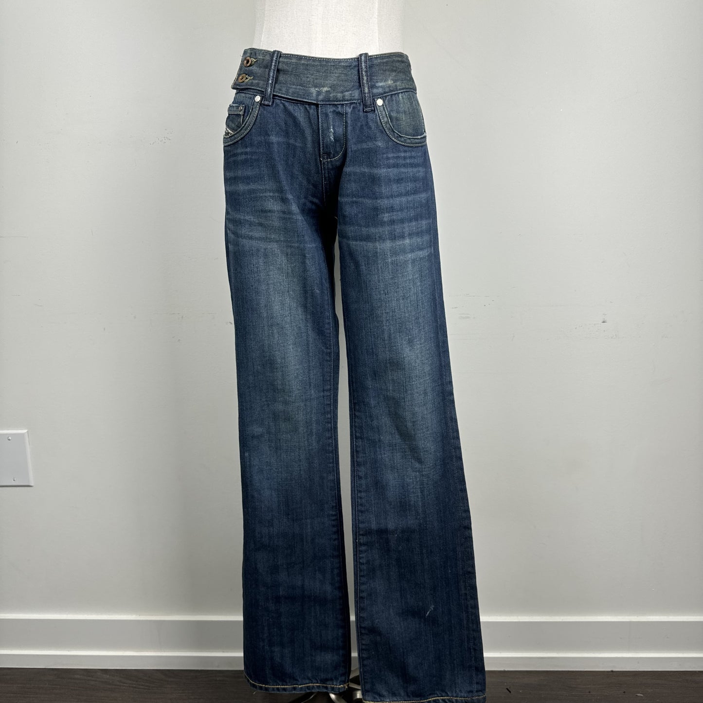 Diesel Faded Mud Blue Low Rise Bootcut Jeans – view 1