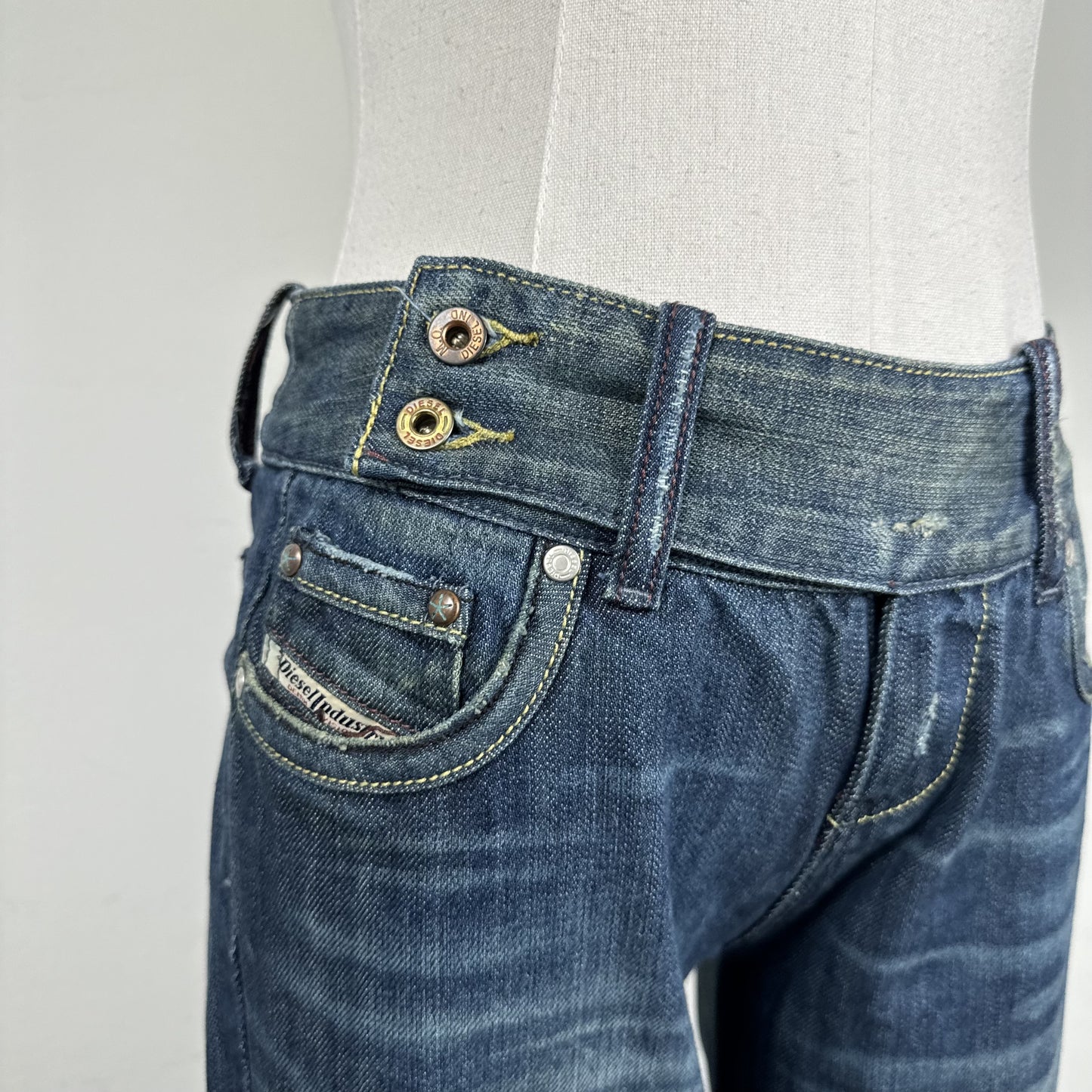 Diesel Faded Mud Blue Low Rise Bootcut Jeans – view 2