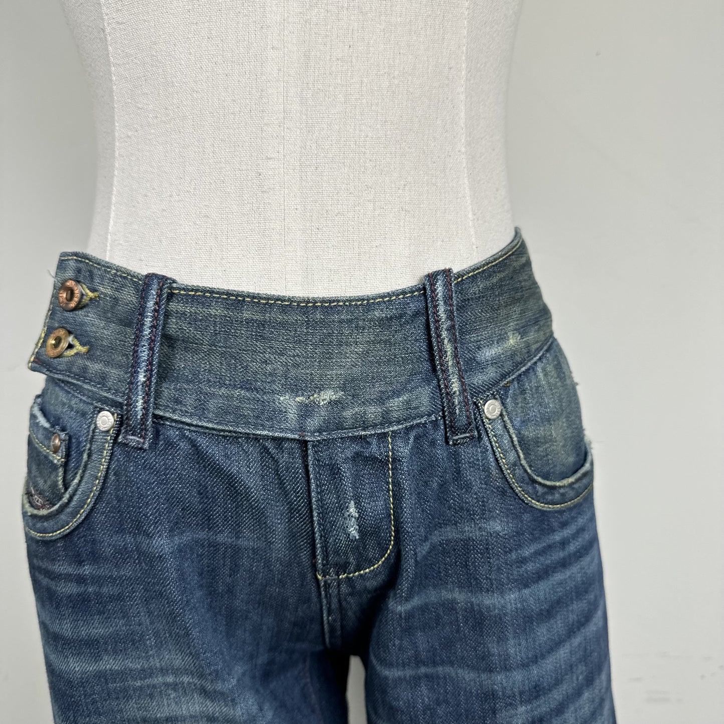 Diesel Faded Mud Blue Low Rise Bootcut Jeans – view 3