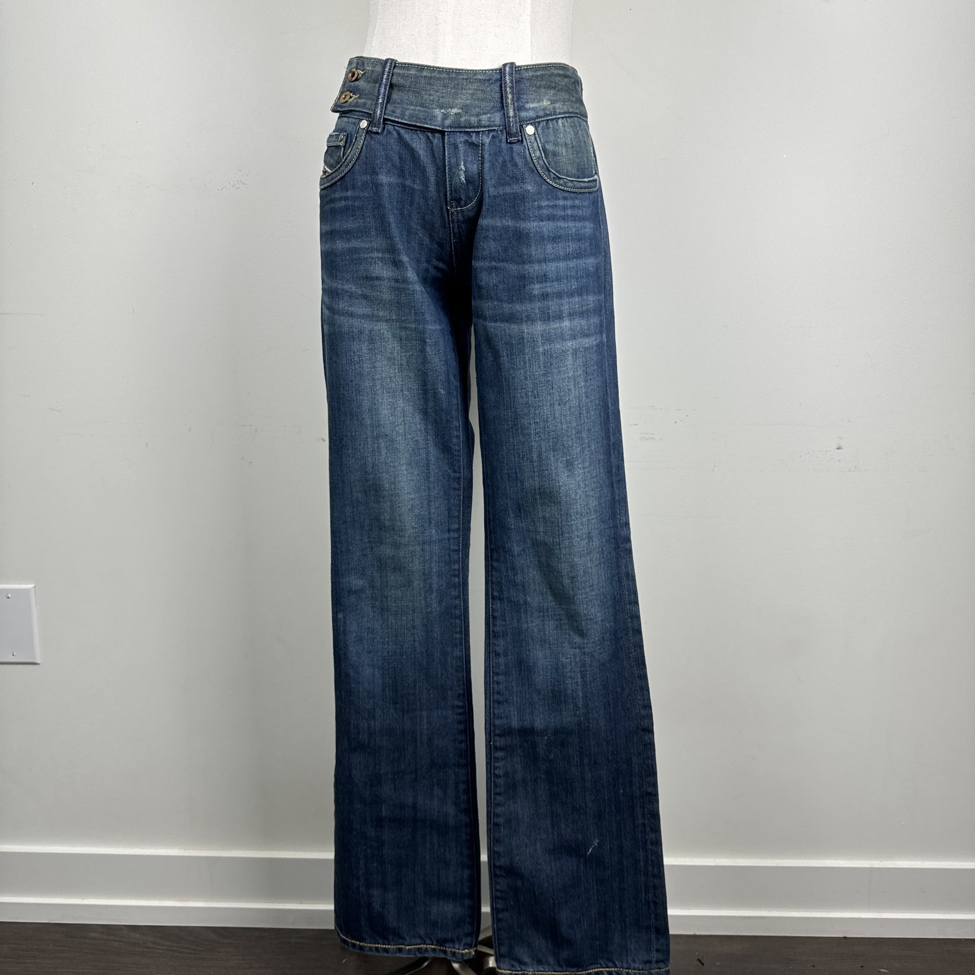 Diesel Faded Mud Blue Low Rise Bootcut Jeans – view 4