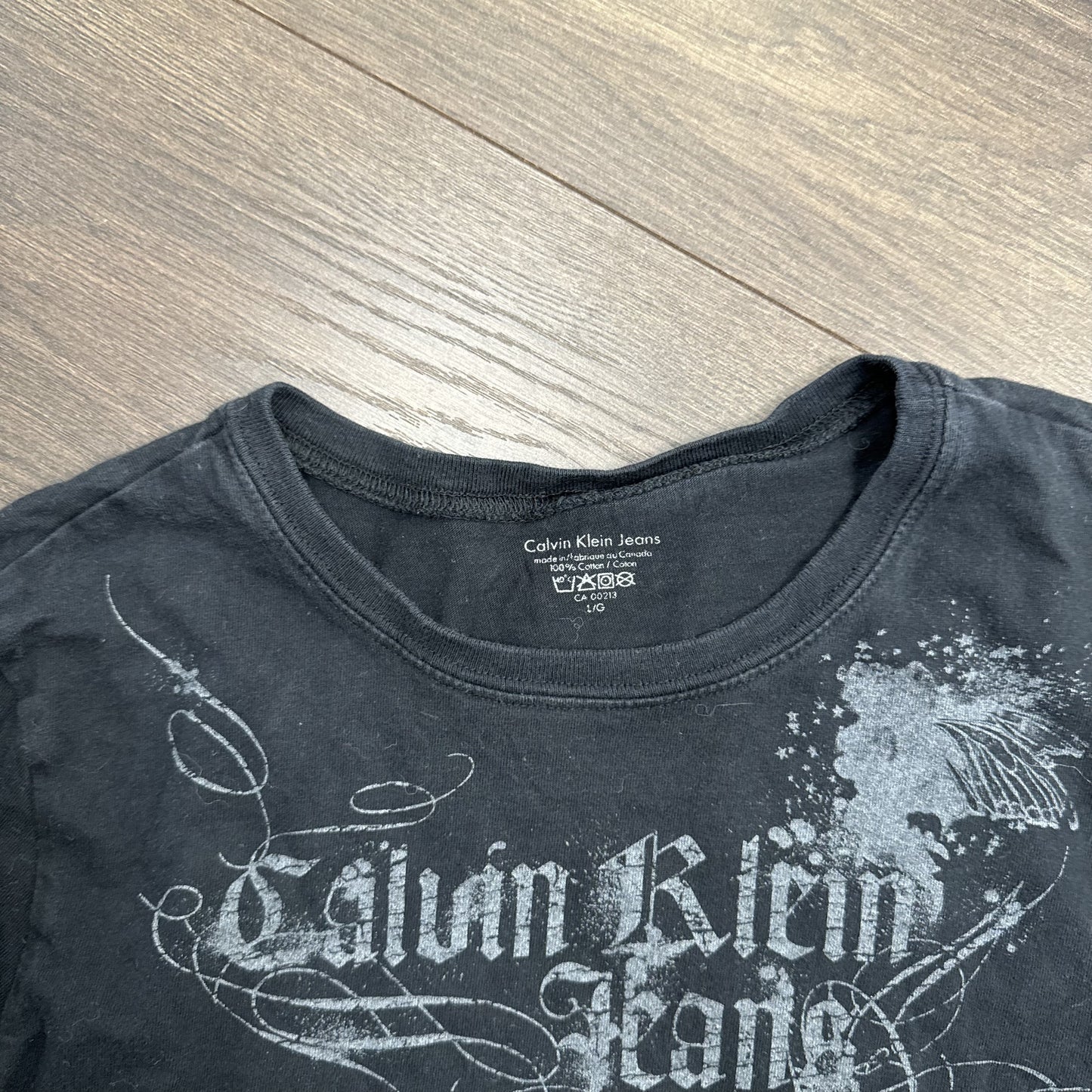 Calvin Klein Y2K Black Tattoo Print Long Sleeve Top – view 7