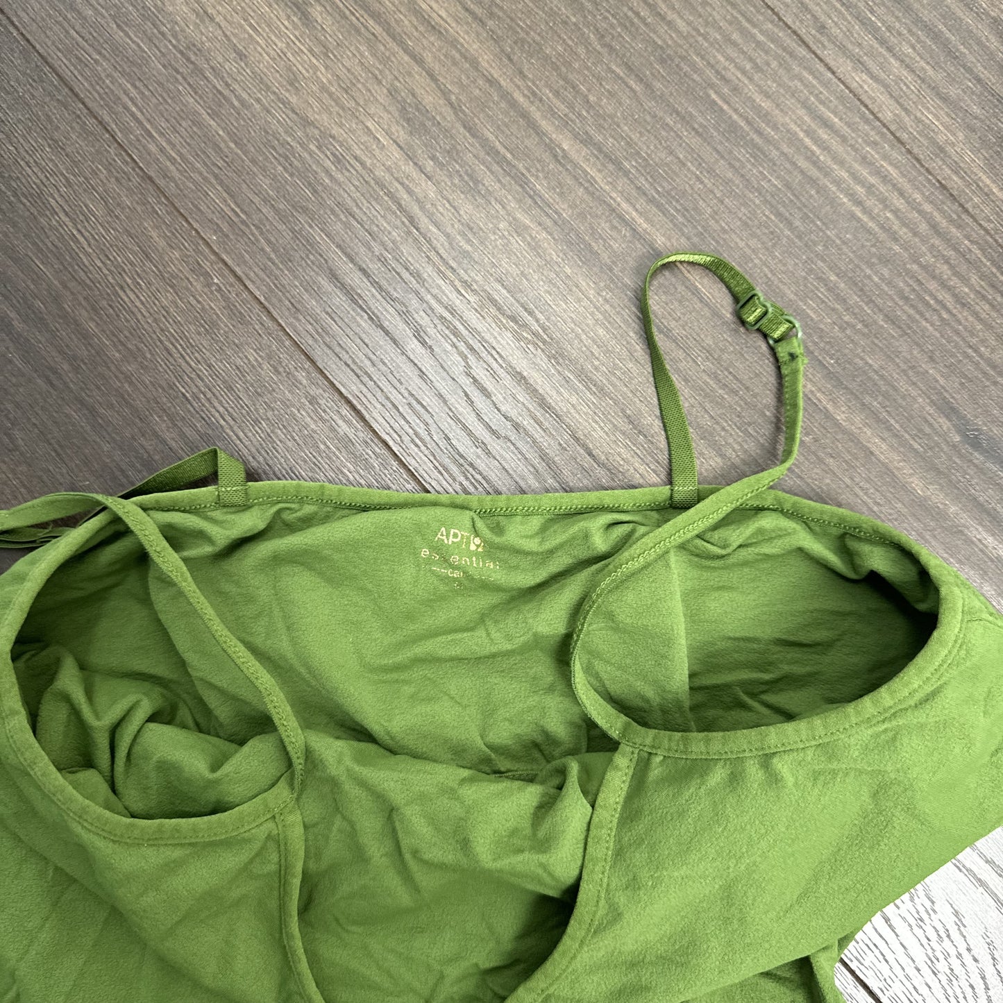 Green Fitted Tank Camisole with Built In Bralette – view 6